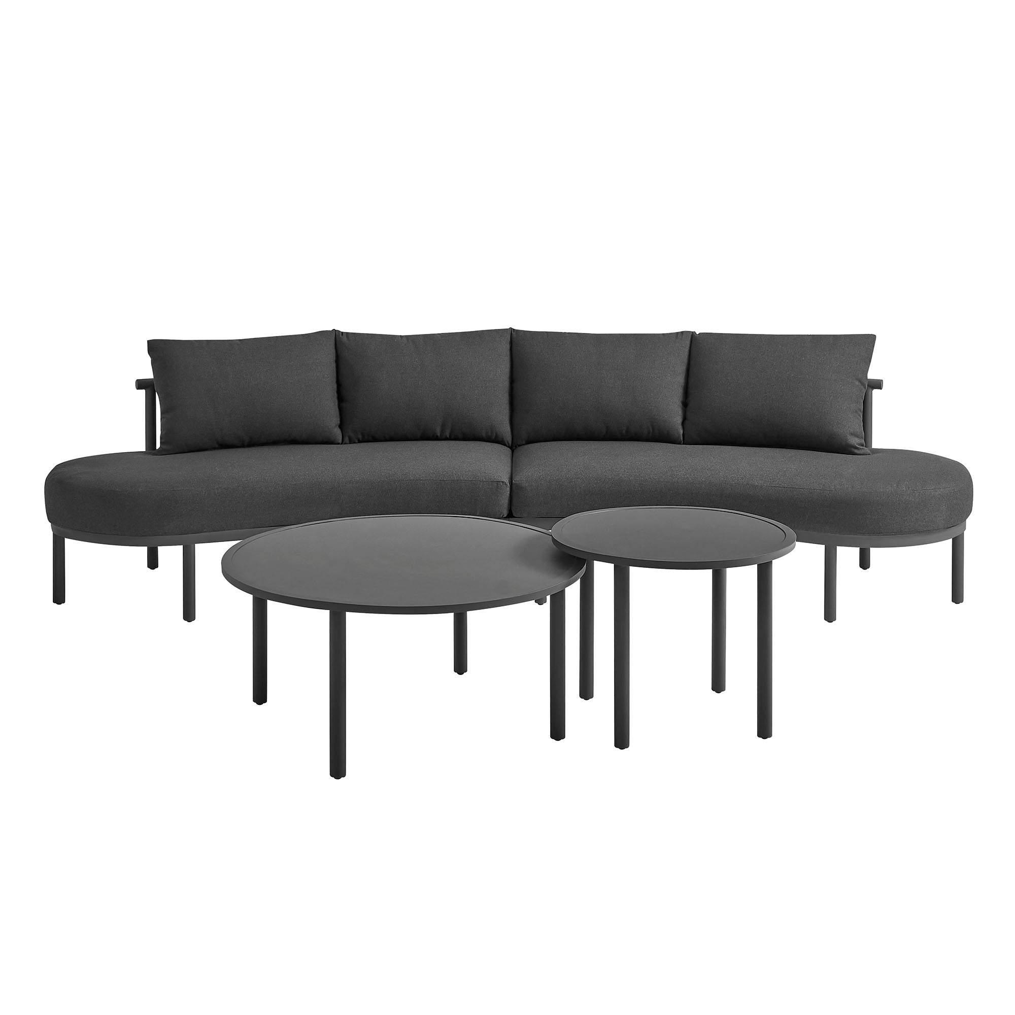 Modway Porta 4 Piece Outdoor Patio Aluminum Modular Sofa Set EEI-7613