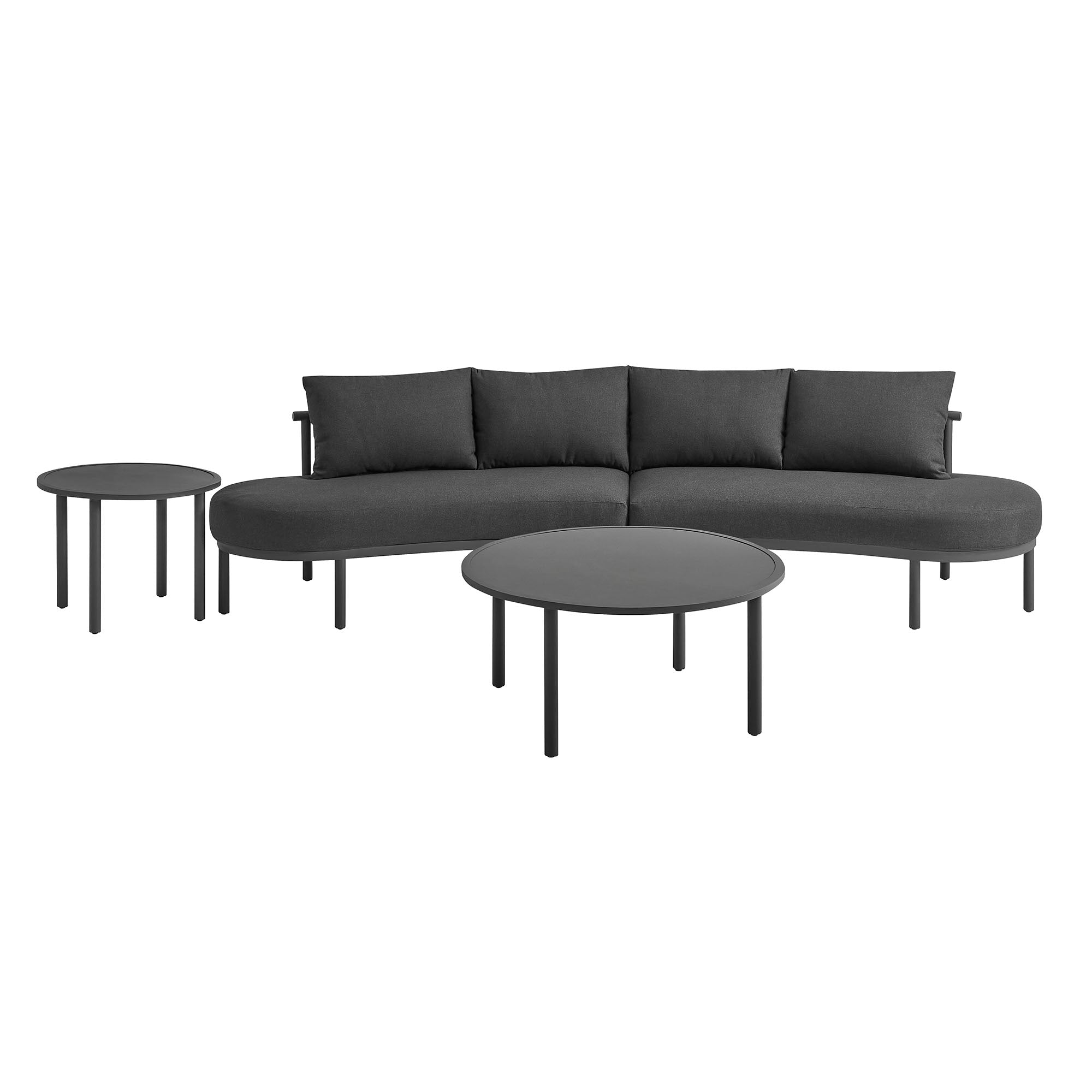 Modway Porta 4 Piece Outdoor Patio Aluminum Modular Sofa Set EEI-7613