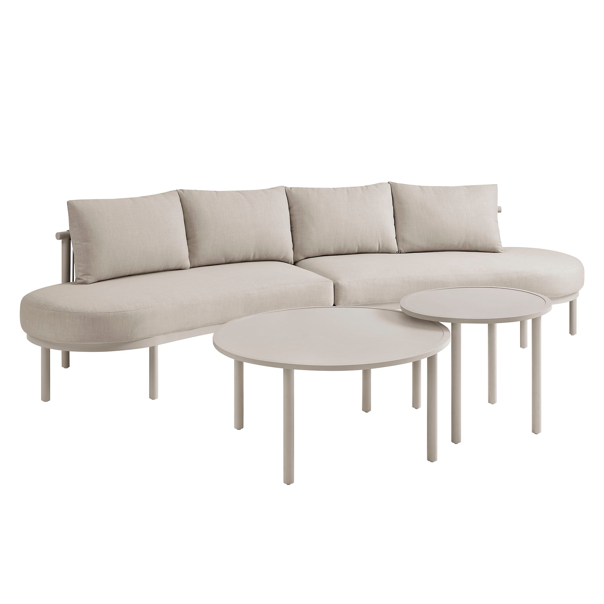 Modway Porta 4 Piece Outdoor Patio Aluminum Modular Sofa Set EEI-7613