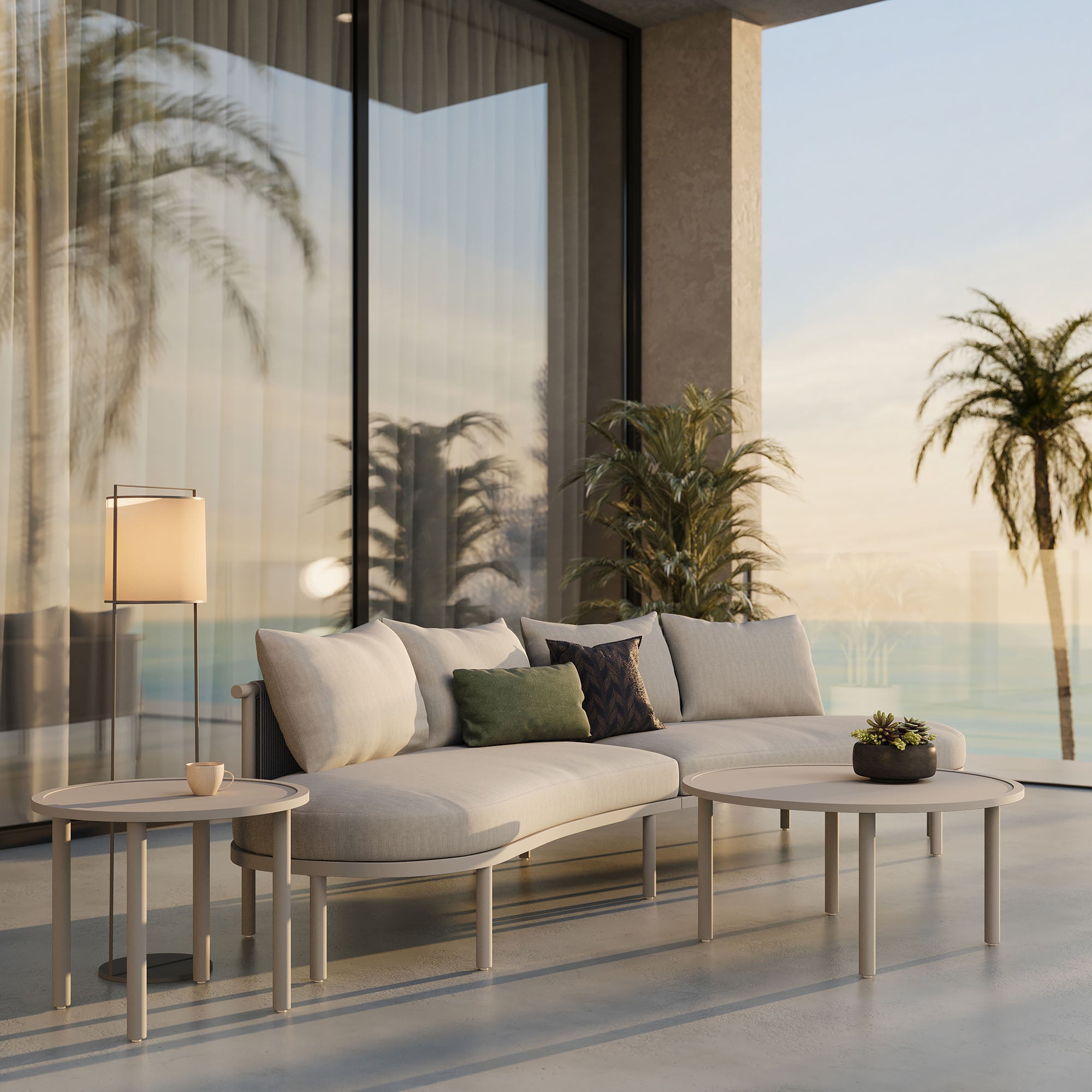 Modway Porta 4 Piece Outdoor Patio Aluminum Modular Sofa Set EEI-7613