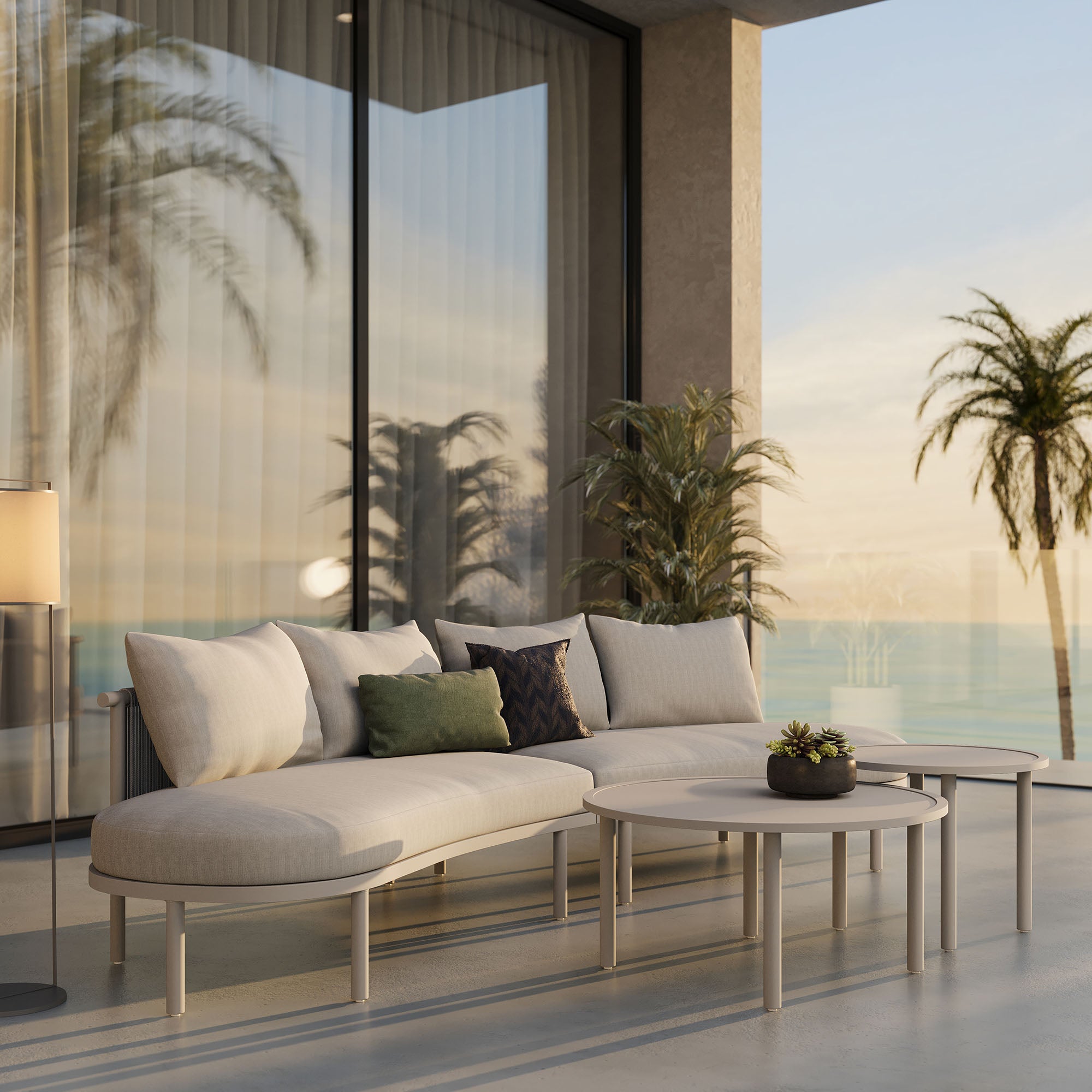 Modway Porta 4 Piece Outdoor Patio Aluminum Modular Sofa Set EEI-7613
