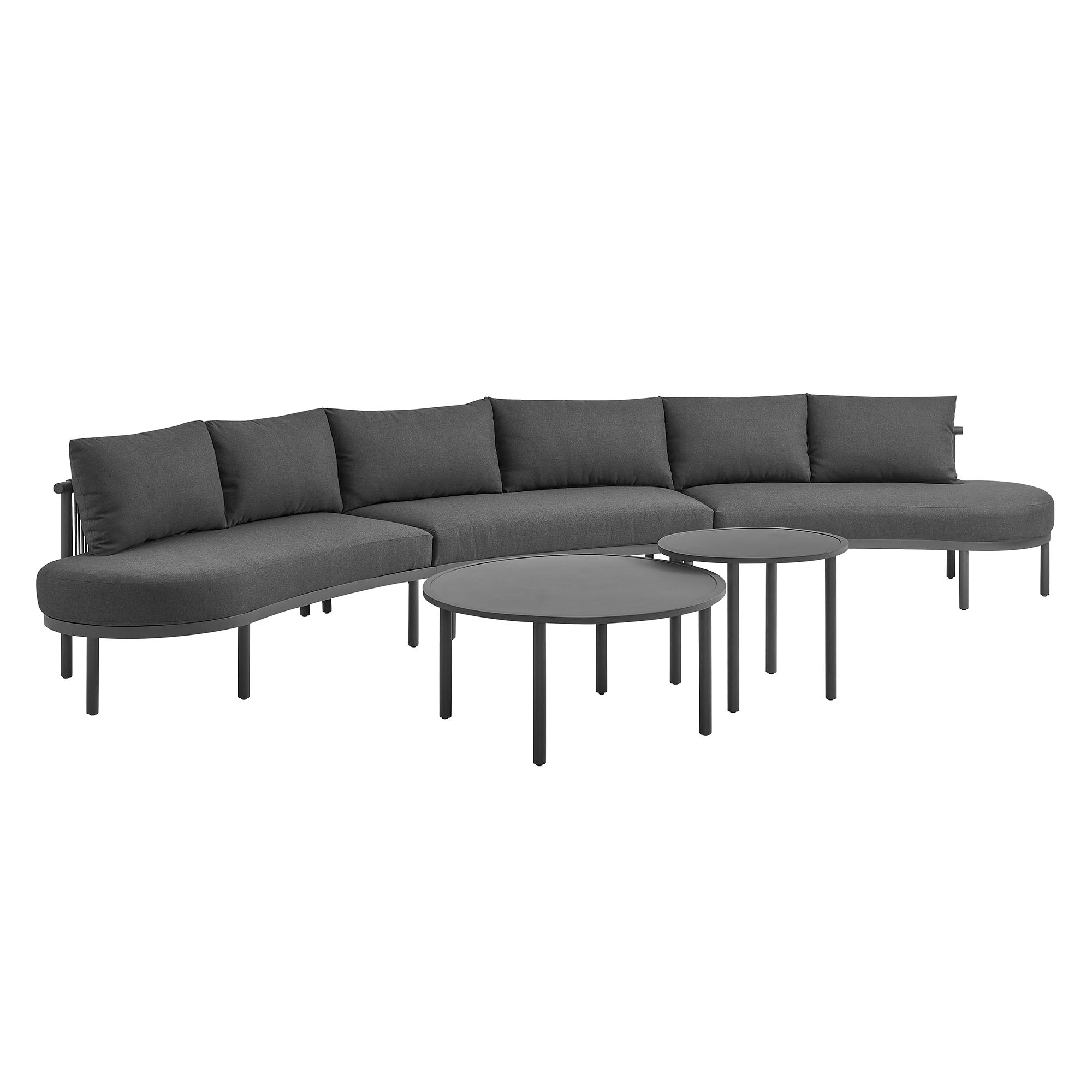 Modway Porta 5 Piece Outdoor Patio Aluminum Modular Sofa Set EEI-7614