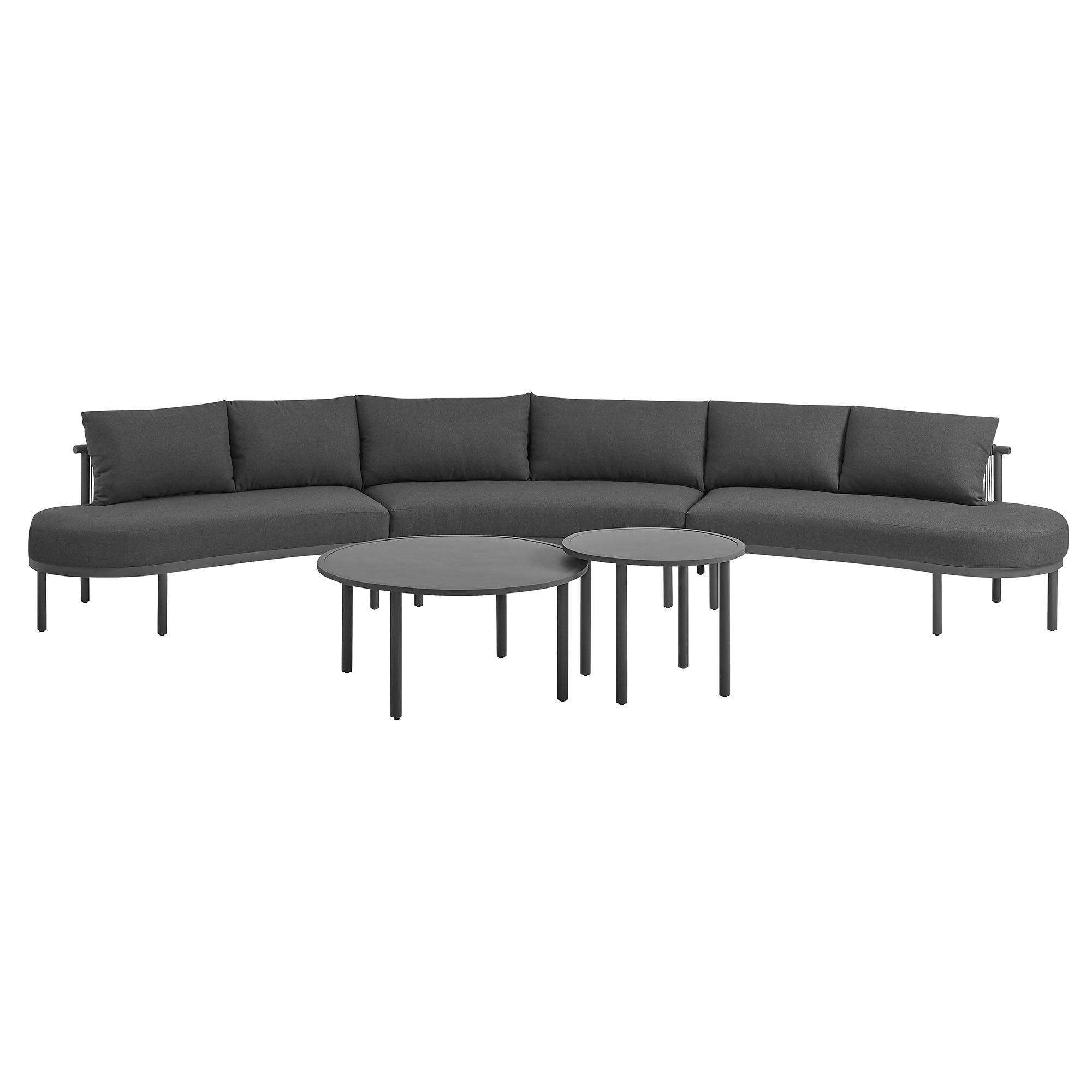 Modway Porta 5 Piece Outdoor Patio Aluminum Modular Sofa Set EEI-7614