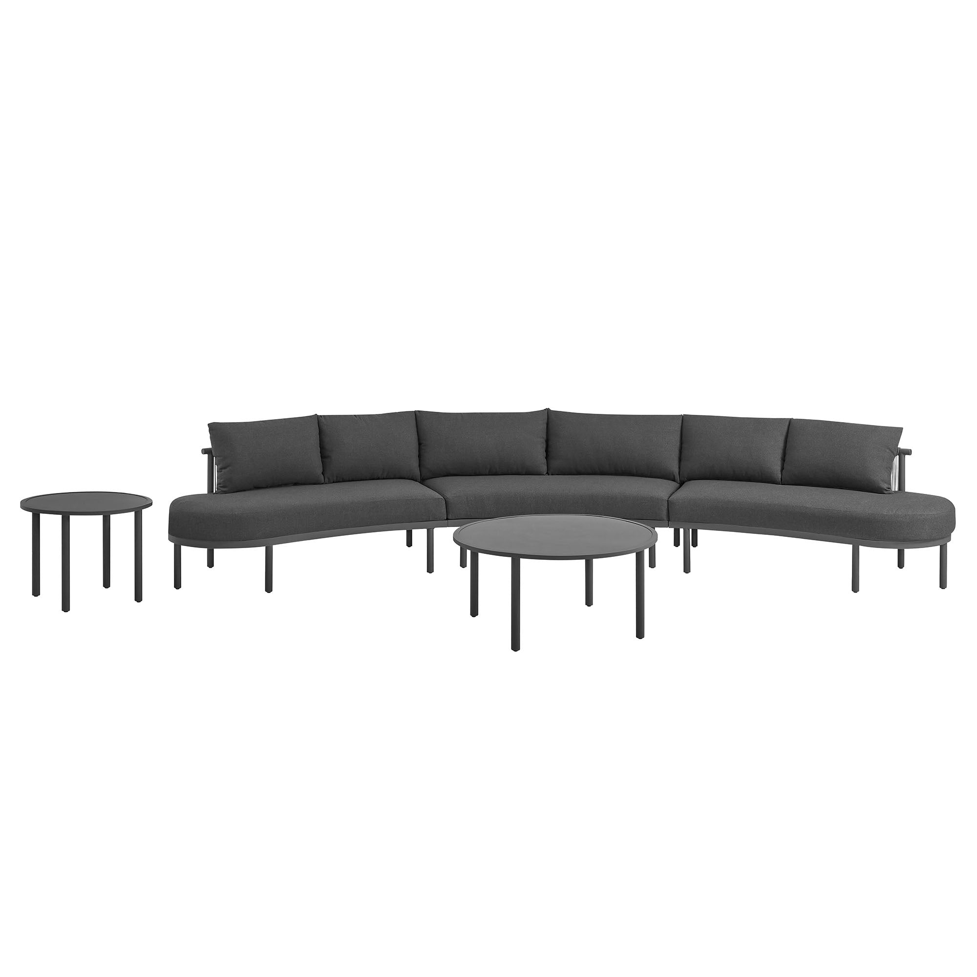 Modway Porta 5 Piece Outdoor Patio Aluminum Modular Sofa Set EEI-7614