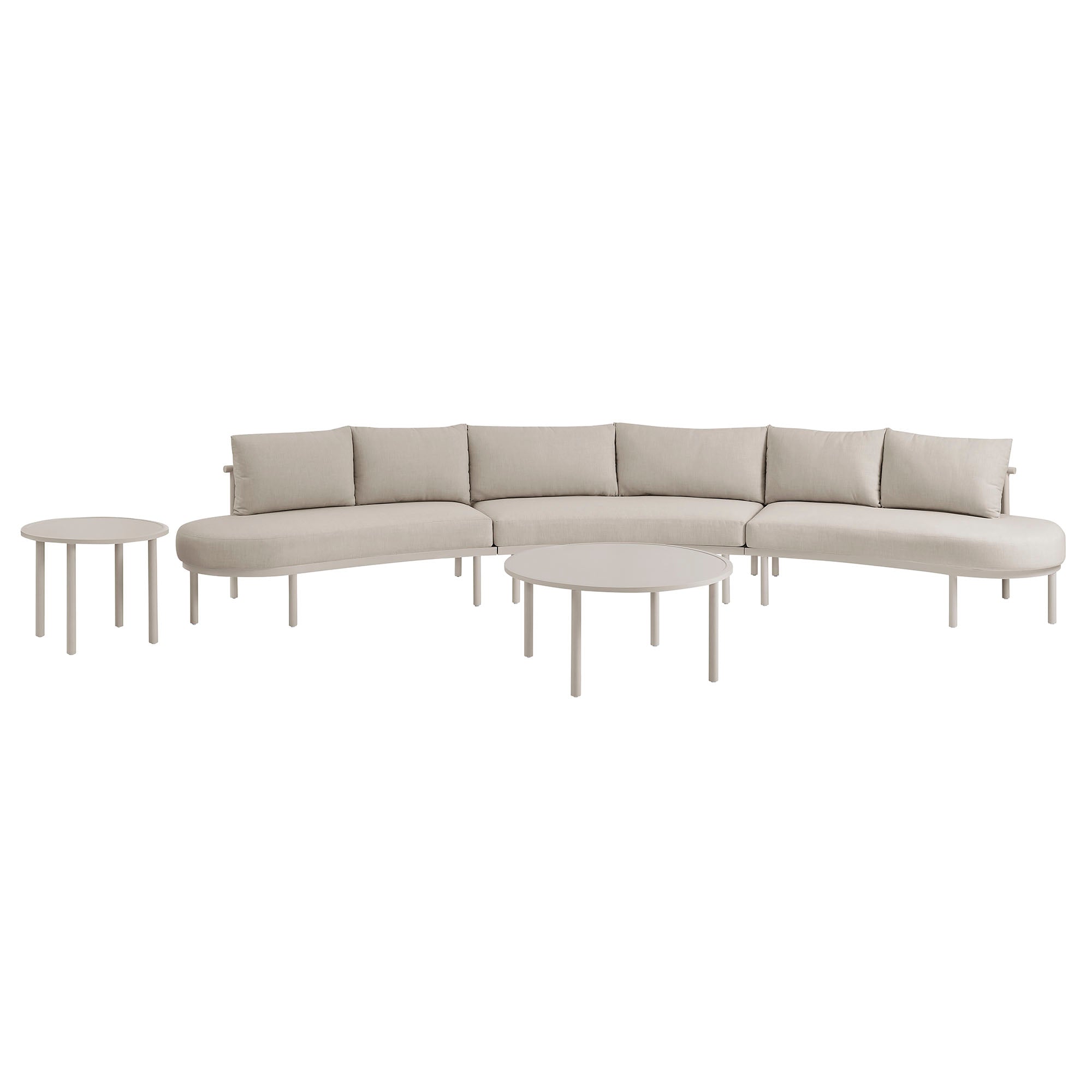 Modway Porta 5 Piece Outdoor Patio Aluminum Modular Sofa Set EEI-7614