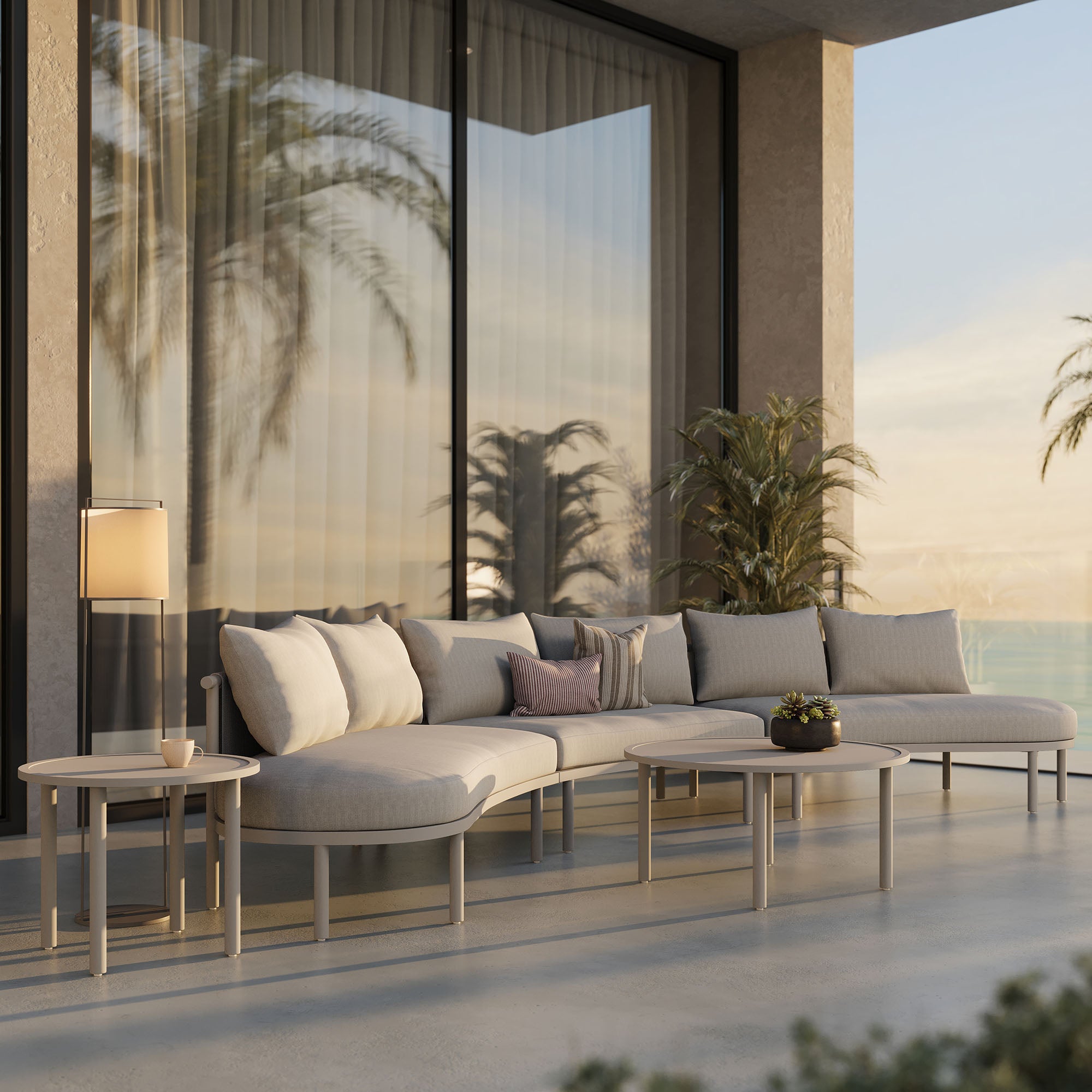 Modway Porta 5 Piece Outdoor Patio Aluminum Modular Sofa Set EEI-7614