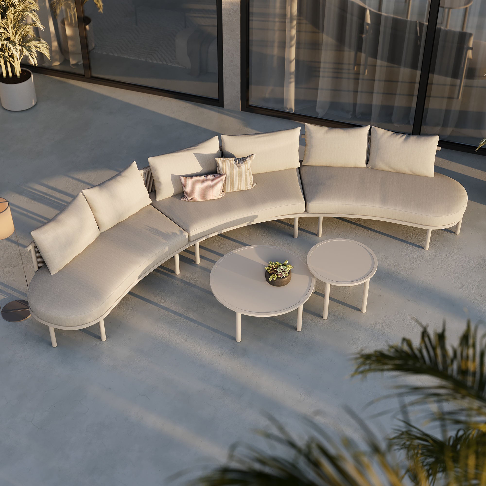 Modway Porta 5 Piece Outdoor Patio Aluminum Modular Sofa Set EEI-7614
