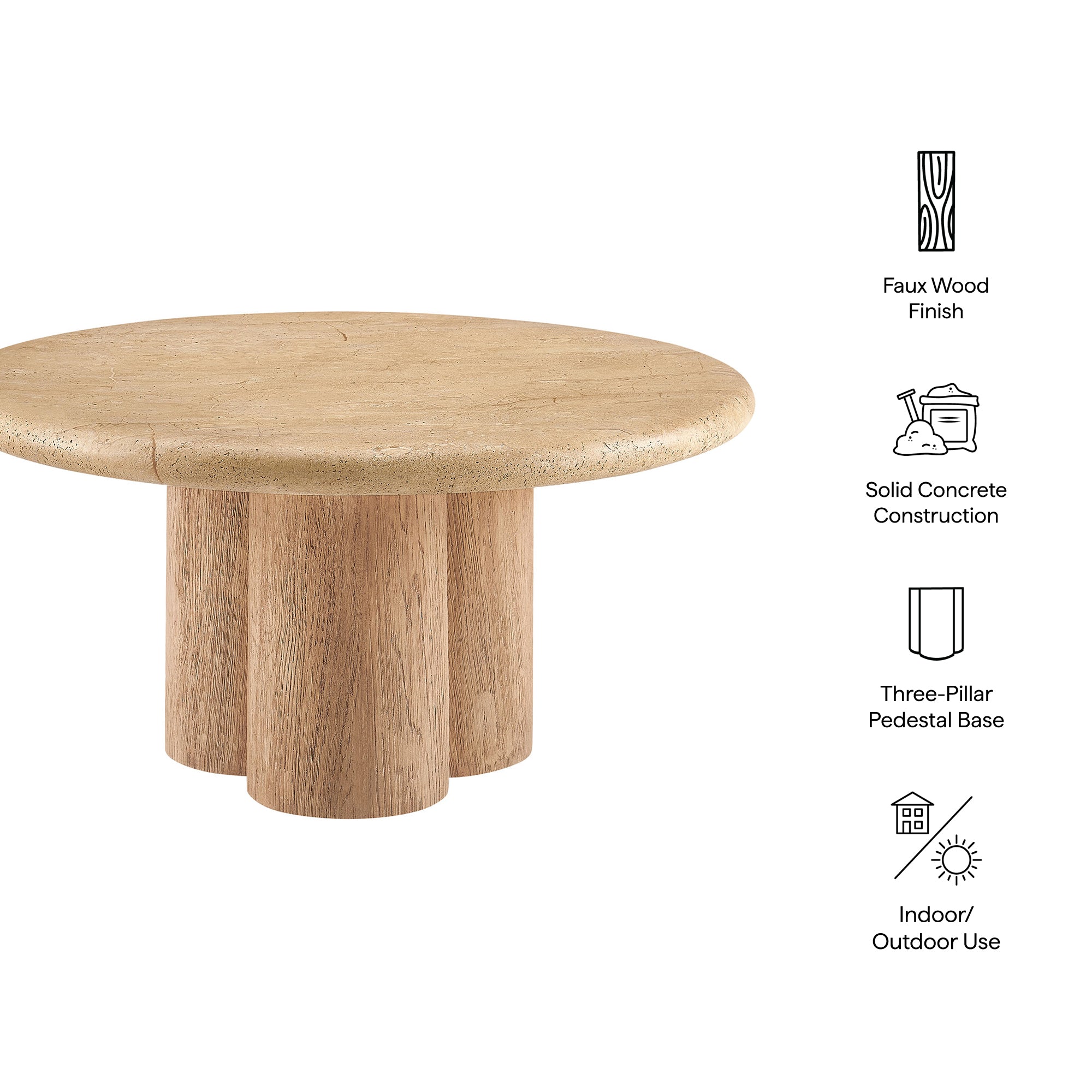 Modway EEI-7620 Tori 31 Inch Round Indoor and Outdoor Patio Coffee Table