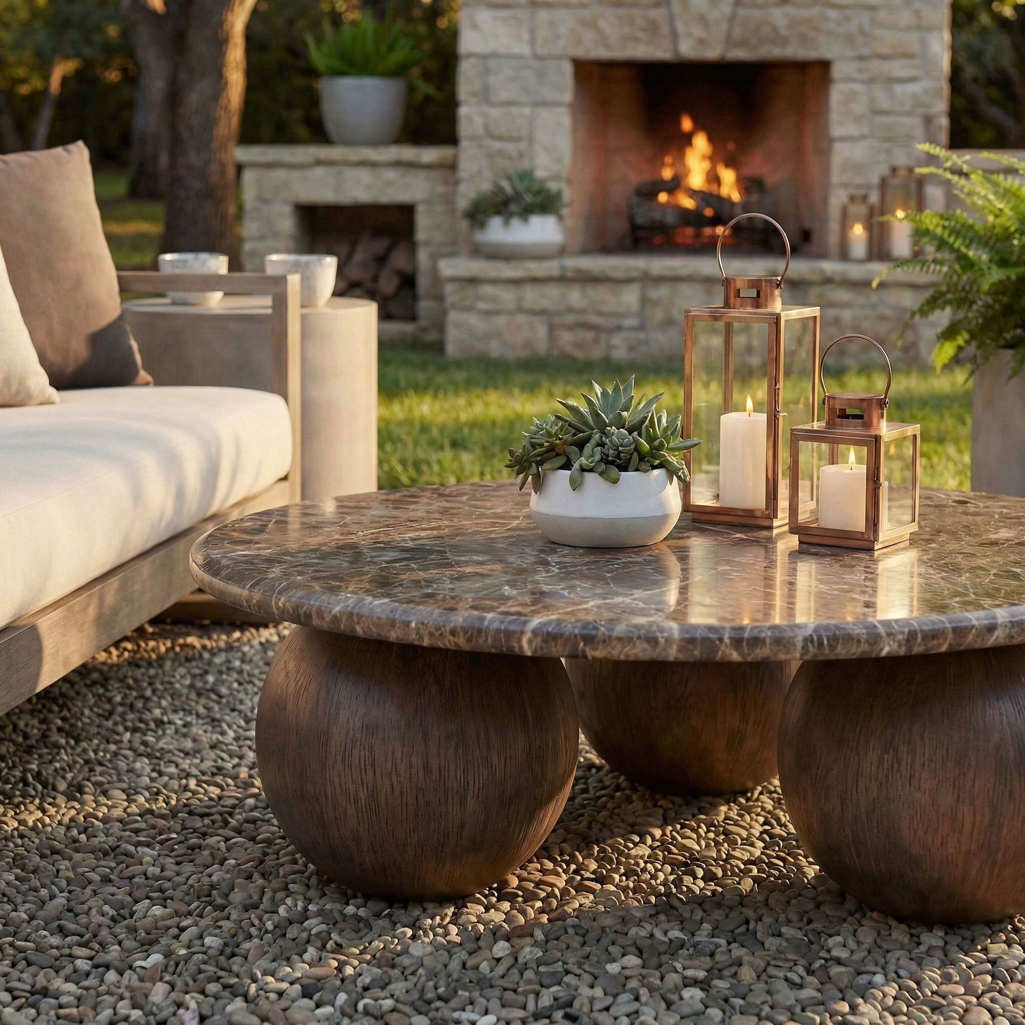 Modway EEI-7622 Pietra Indoor Outdoor Patio Round Coffee Table