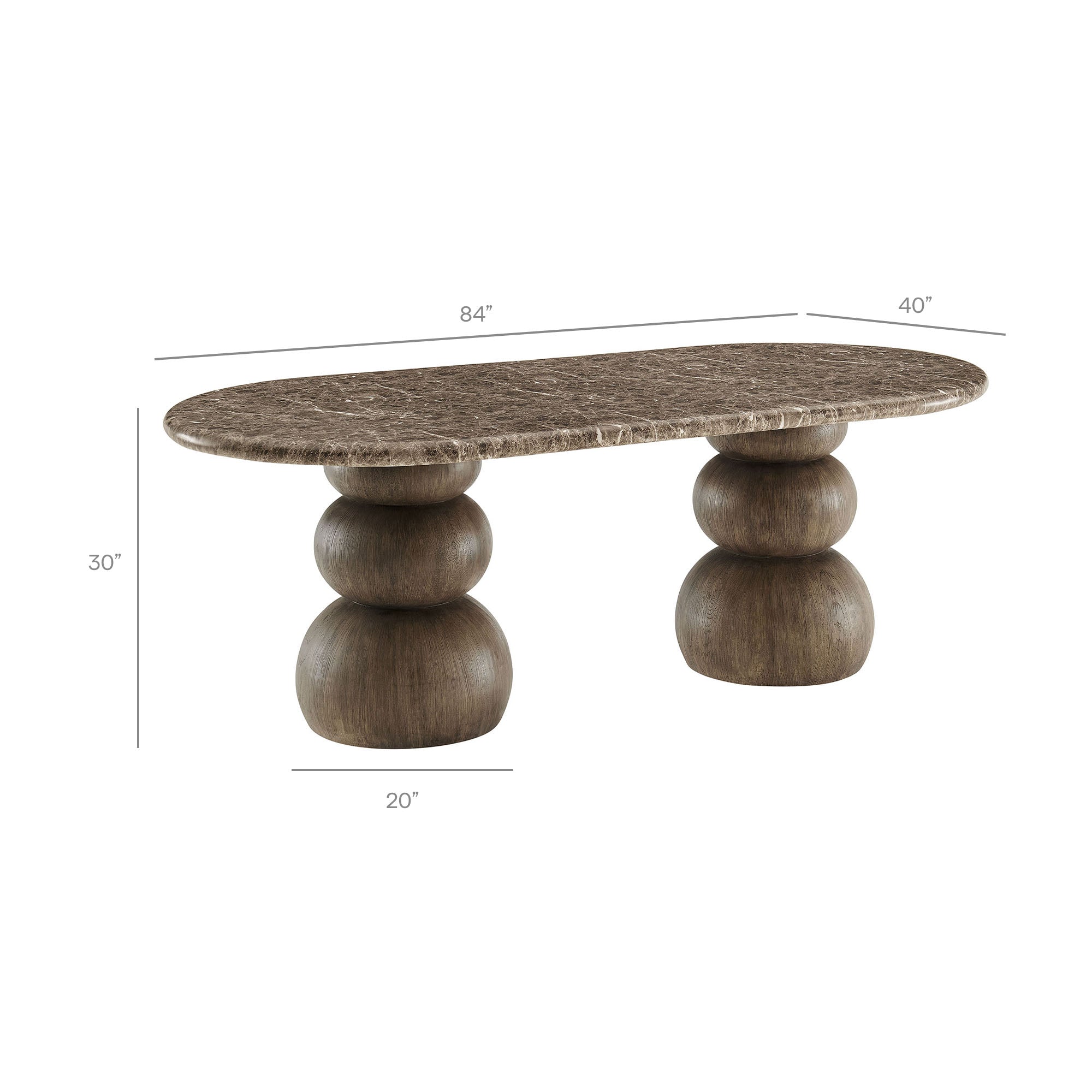 Modway EEI-7623 Pietra Indoor Outdoor Patio Oval Dining Table