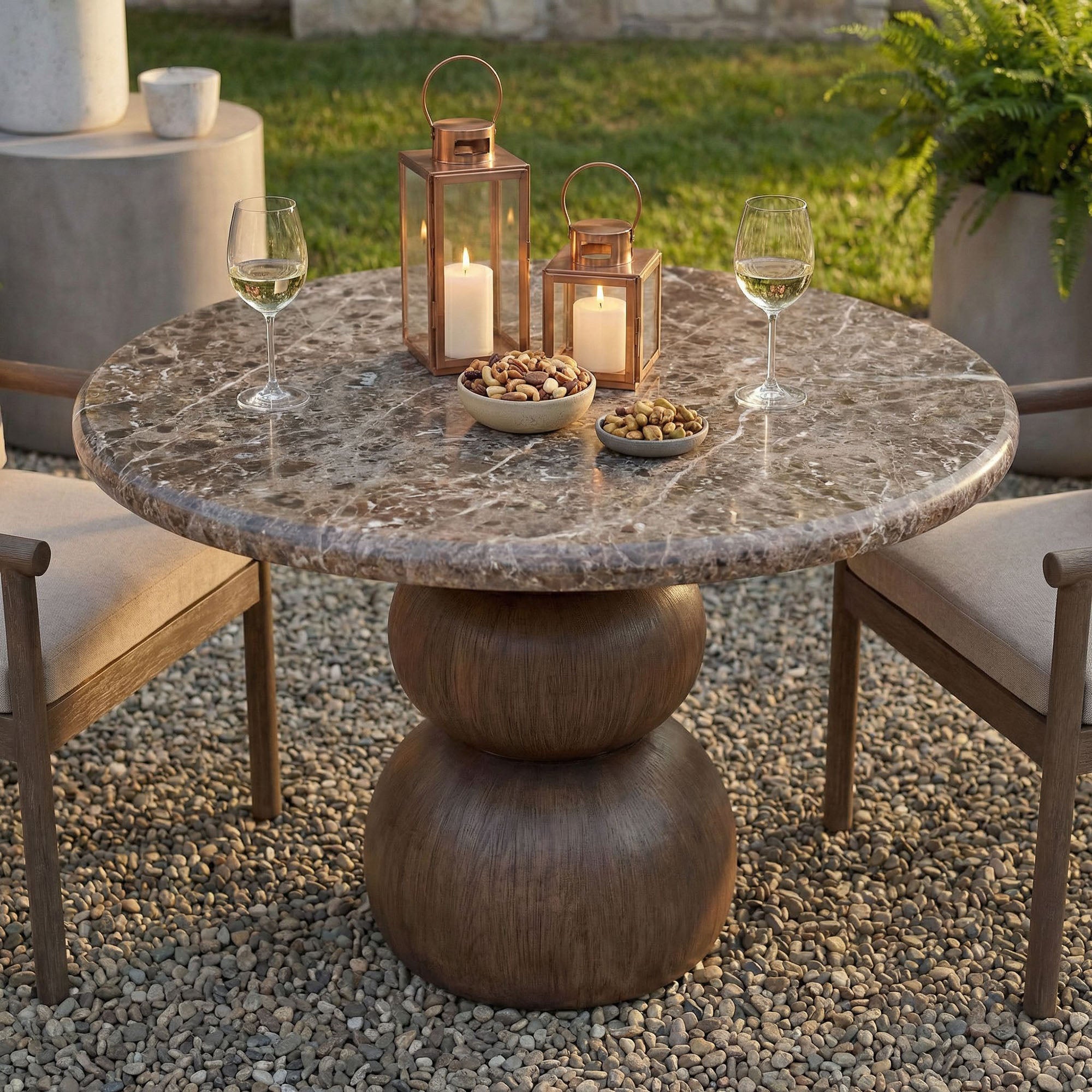 Modway EEI-7624 Pietra Indoor Outdoor Patio Round Dining Table