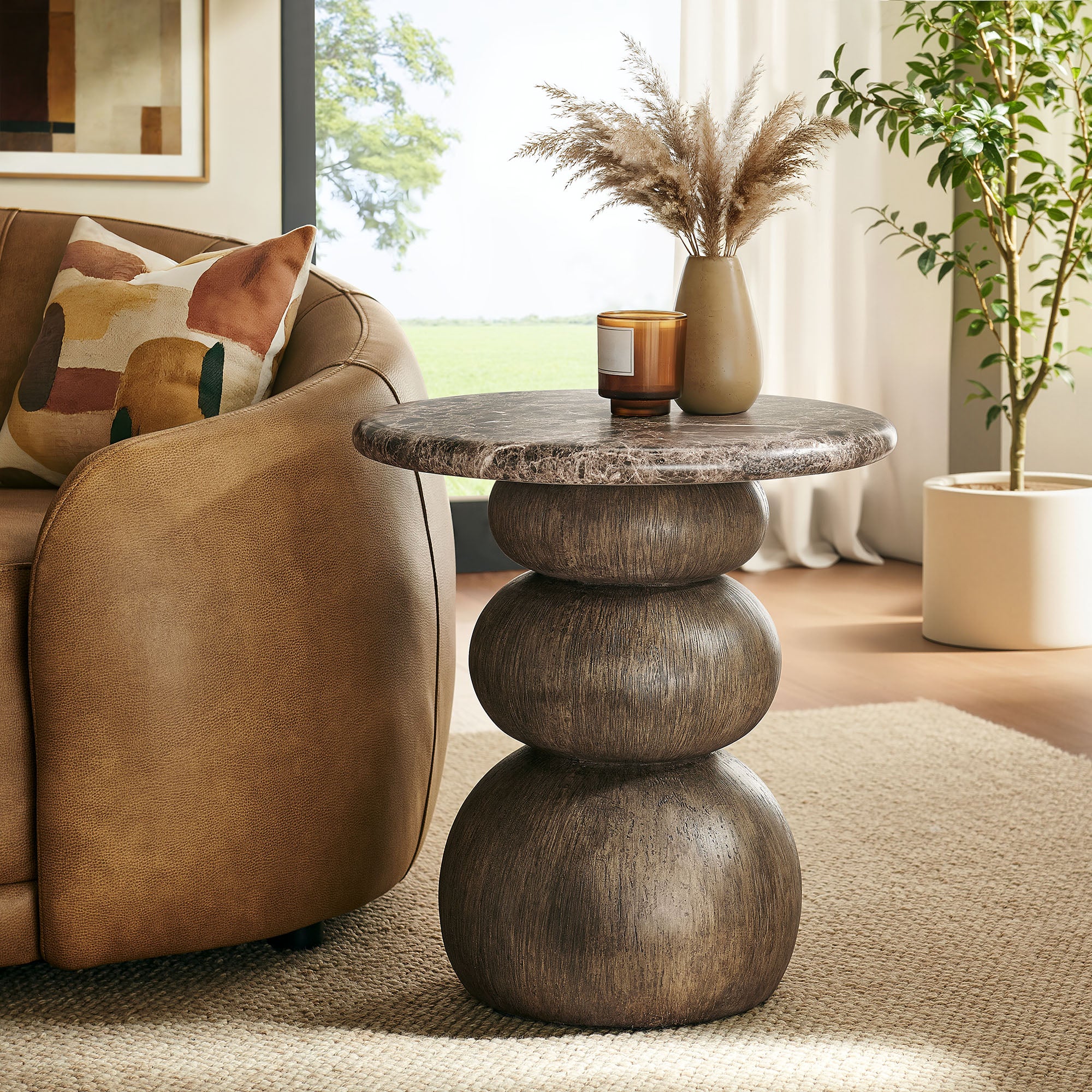 Modway EEI-7625 Pietra Indoor Outdoor Patio Round Side Table