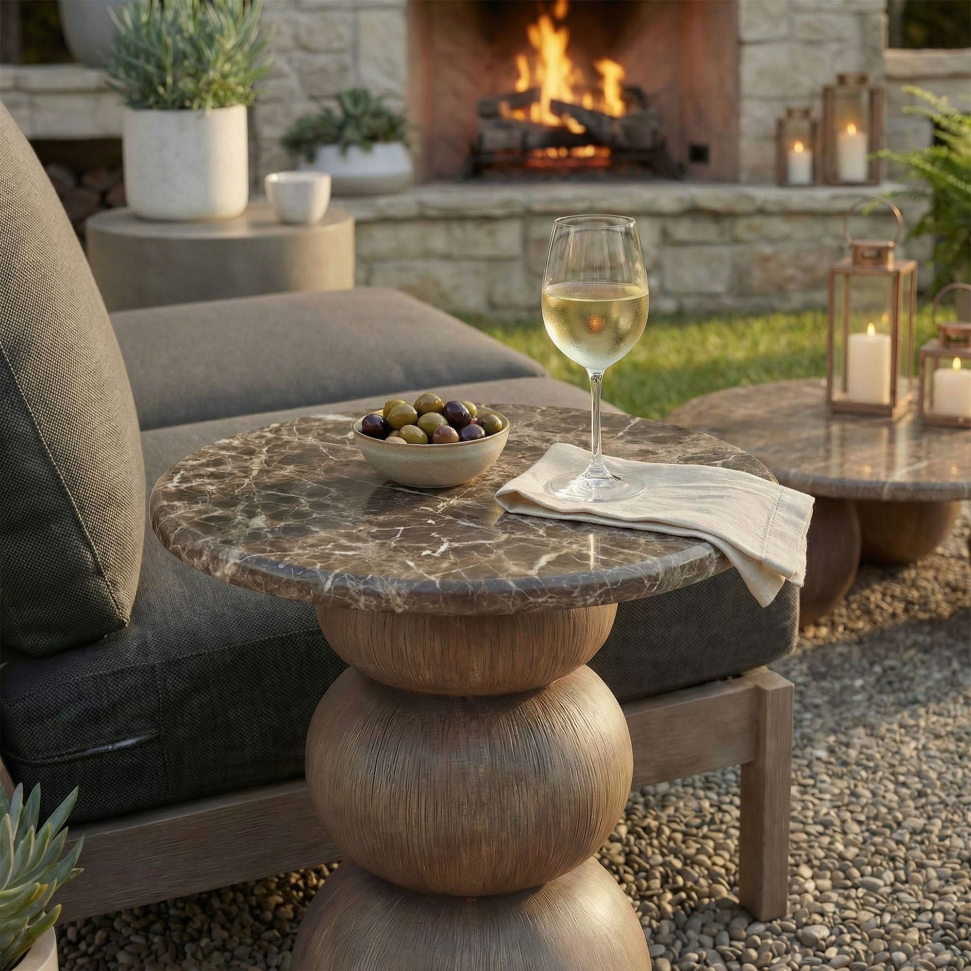 Modway EEI-7625 Pietra Indoor Outdoor Patio Round Side Table