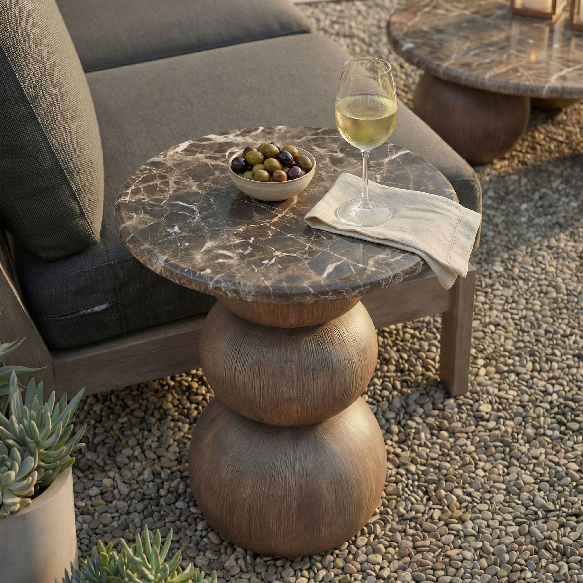 Modway EEI-7625 Pietra Indoor Outdoor Patio Round Side Table