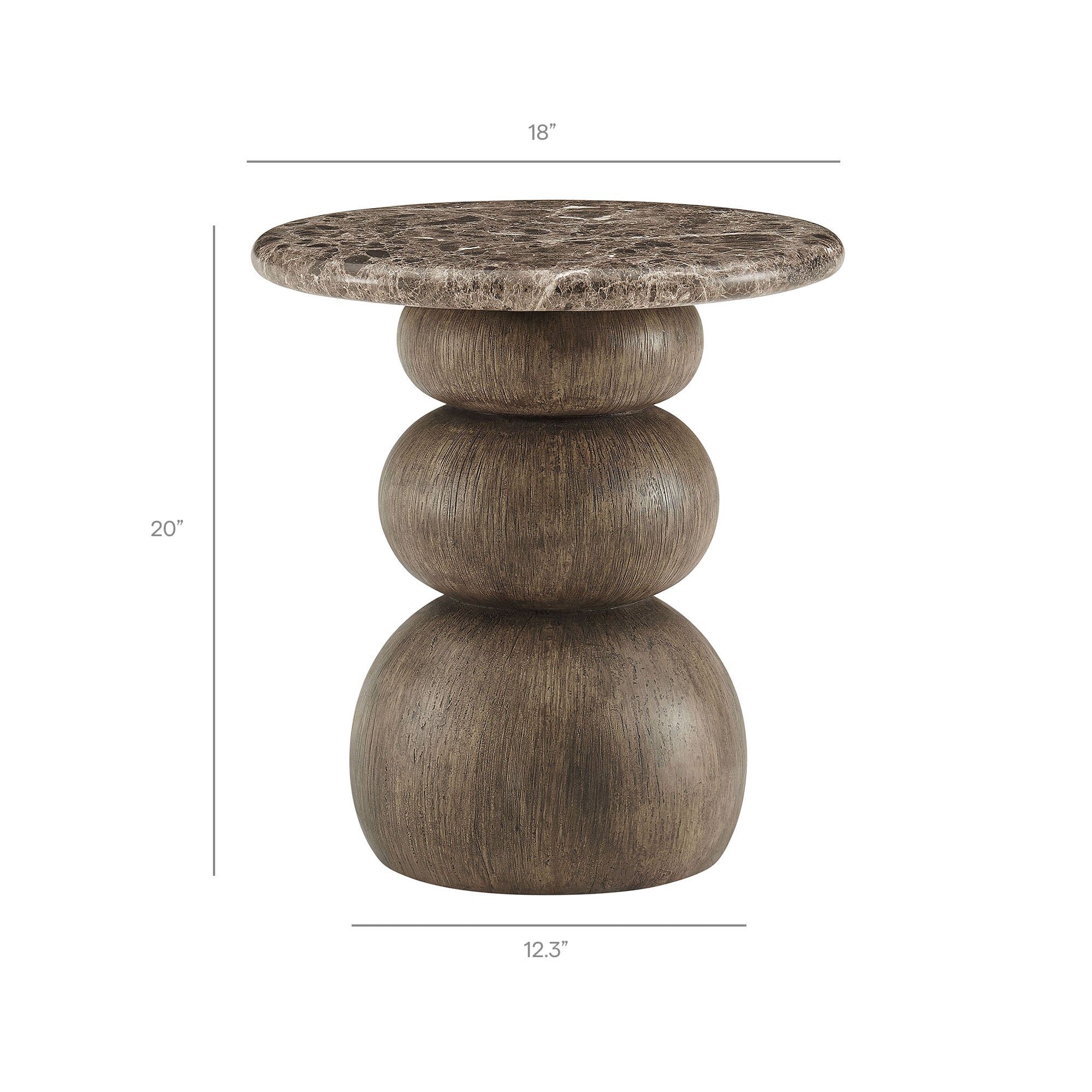 Modway EEI-7625 Pietra Indoor Outdoor Patio Round Side Table