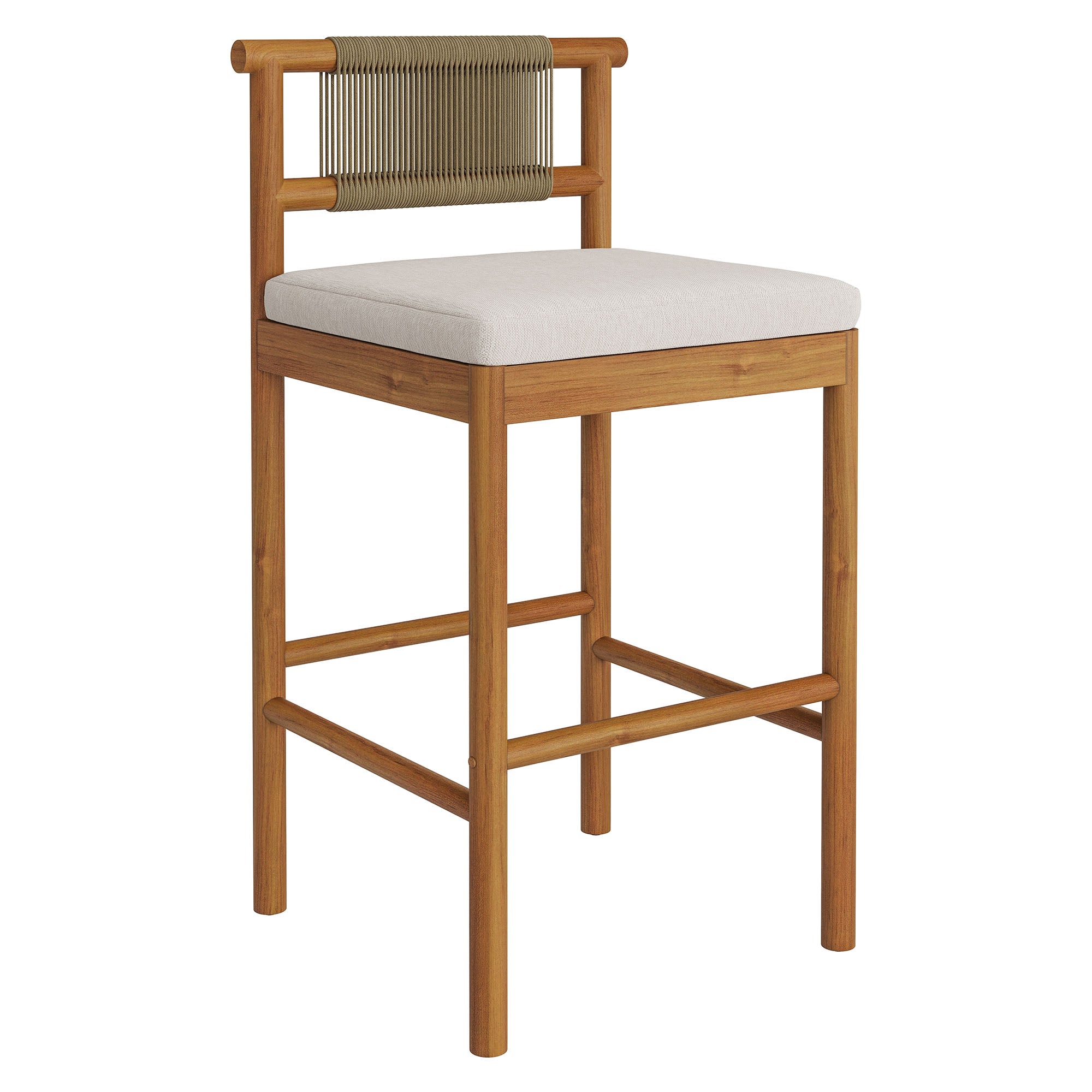 Modway EEI-7626 Eleni Outdoor Patio Teak Wood Bar Stools Set of 2