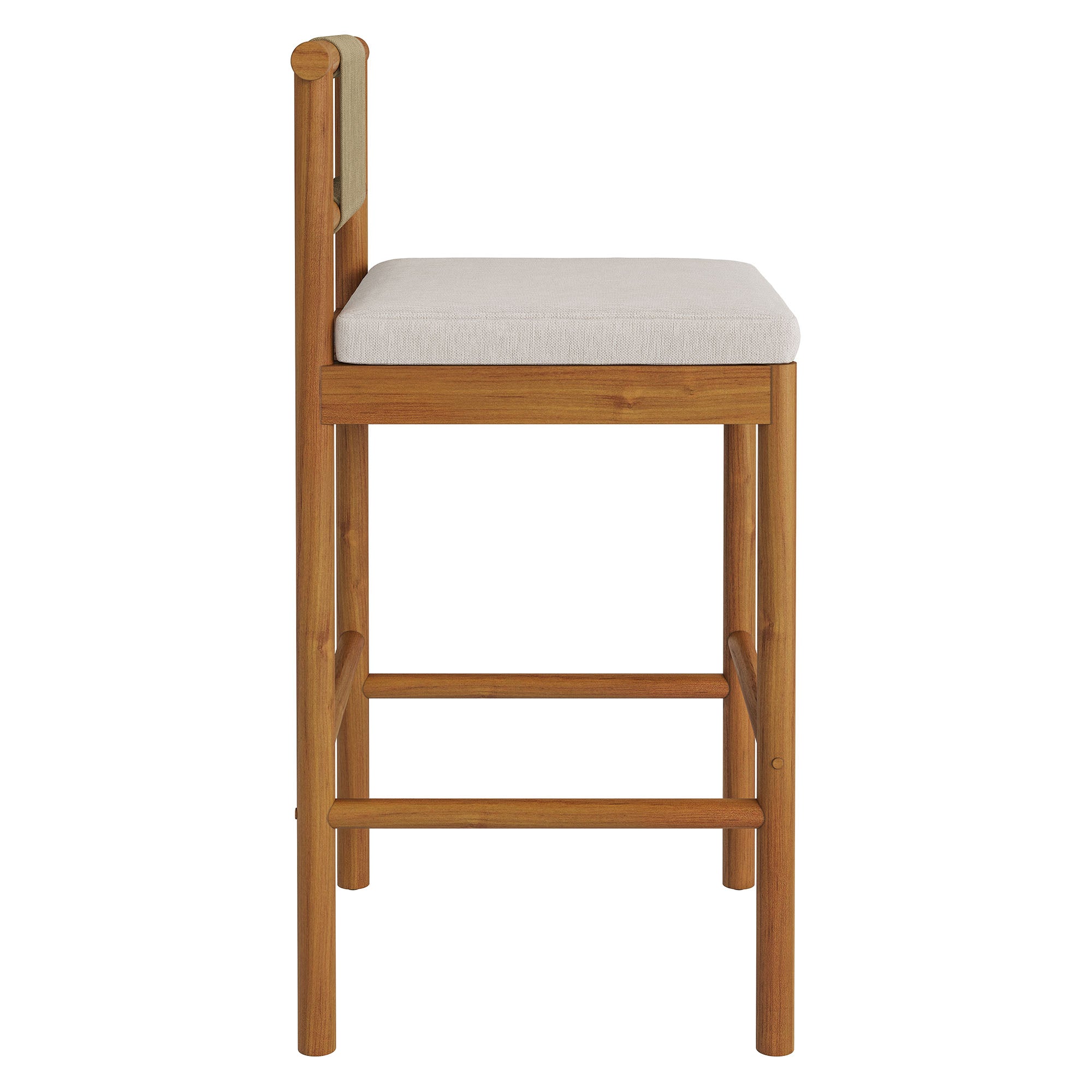 Modway EEI-7626 Eleni Outdoor Patio Teak Wood Bar Stools Set of 2