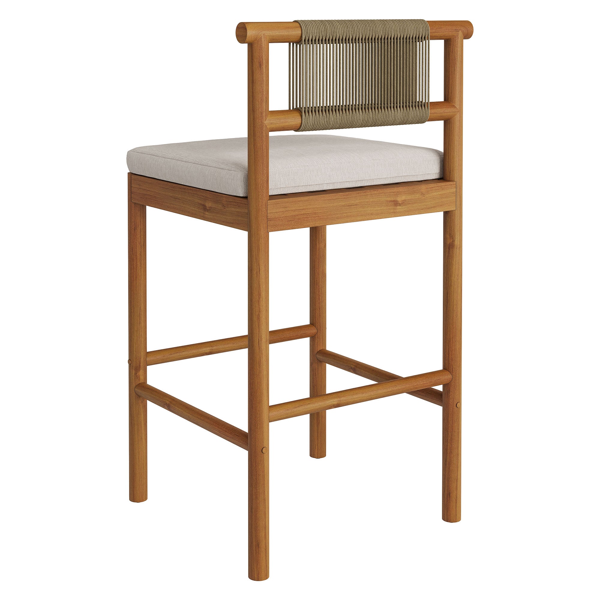 Modway EEI-7626 Eleni Outdoor Patio Teak Wood Bar Stools Set of 2