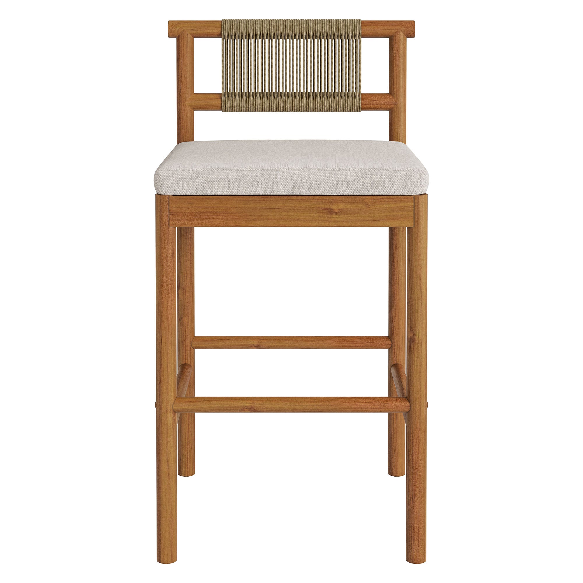 Modway EEI-7626 Eleni Outdoor Patio Teak Wood Bar Stools Set of 2