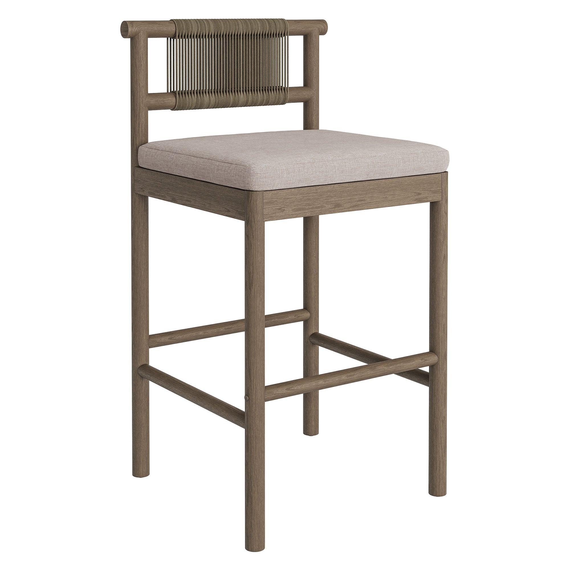 Modway EEI-7626 Eleni Outdoor Patio Teak Wood Bar Stools Set of 2
