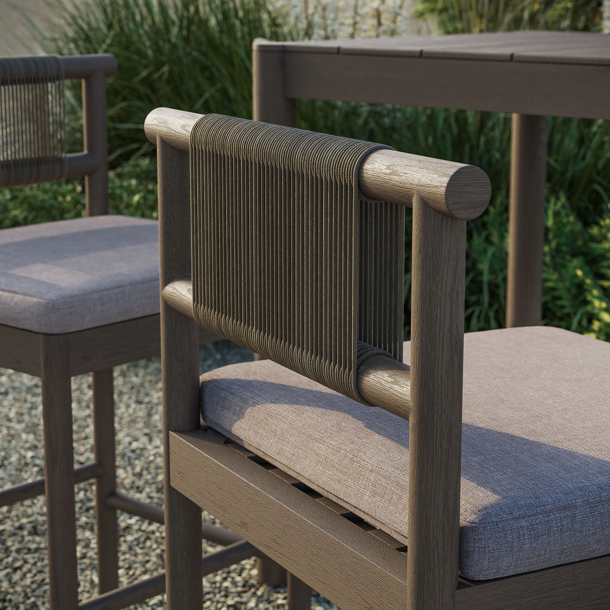 Modway EEI-7626 Eleni Outdoor Patio Teak Wood Bar Stools Set of 2