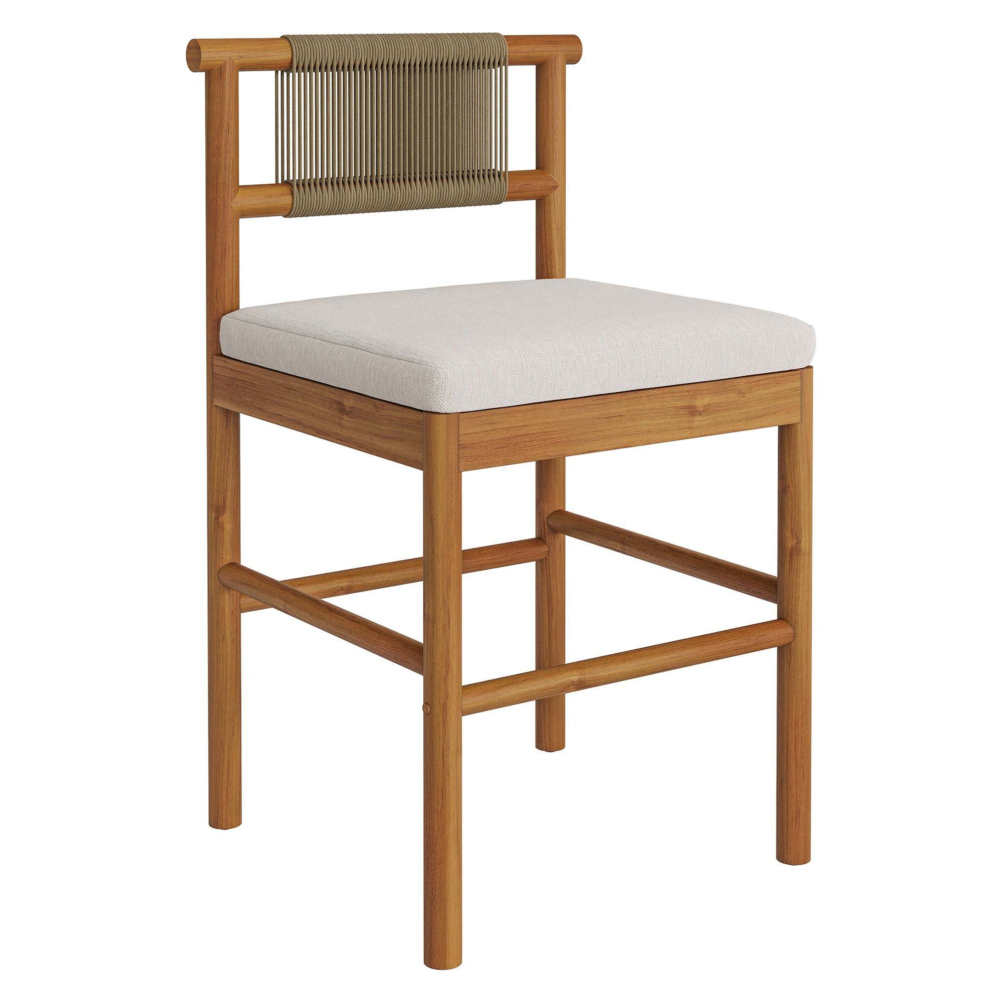 Modway EEI-7627 Eleni Outdoor Patio Teak Wood Counter Stools Set of 2