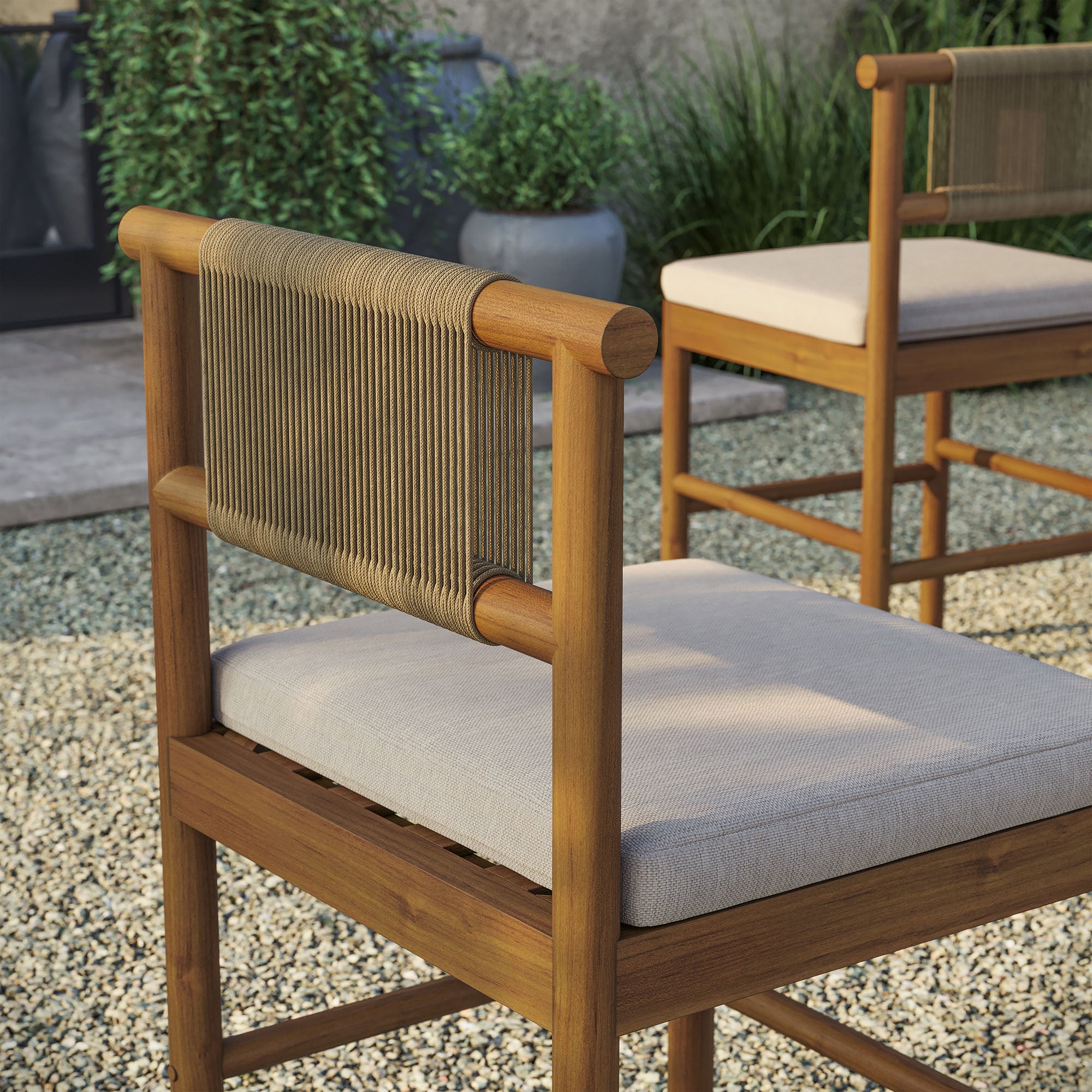 Modway EEI-7627 Eleni Outdoor Patio Teak Wood Counter Stools Set of 2