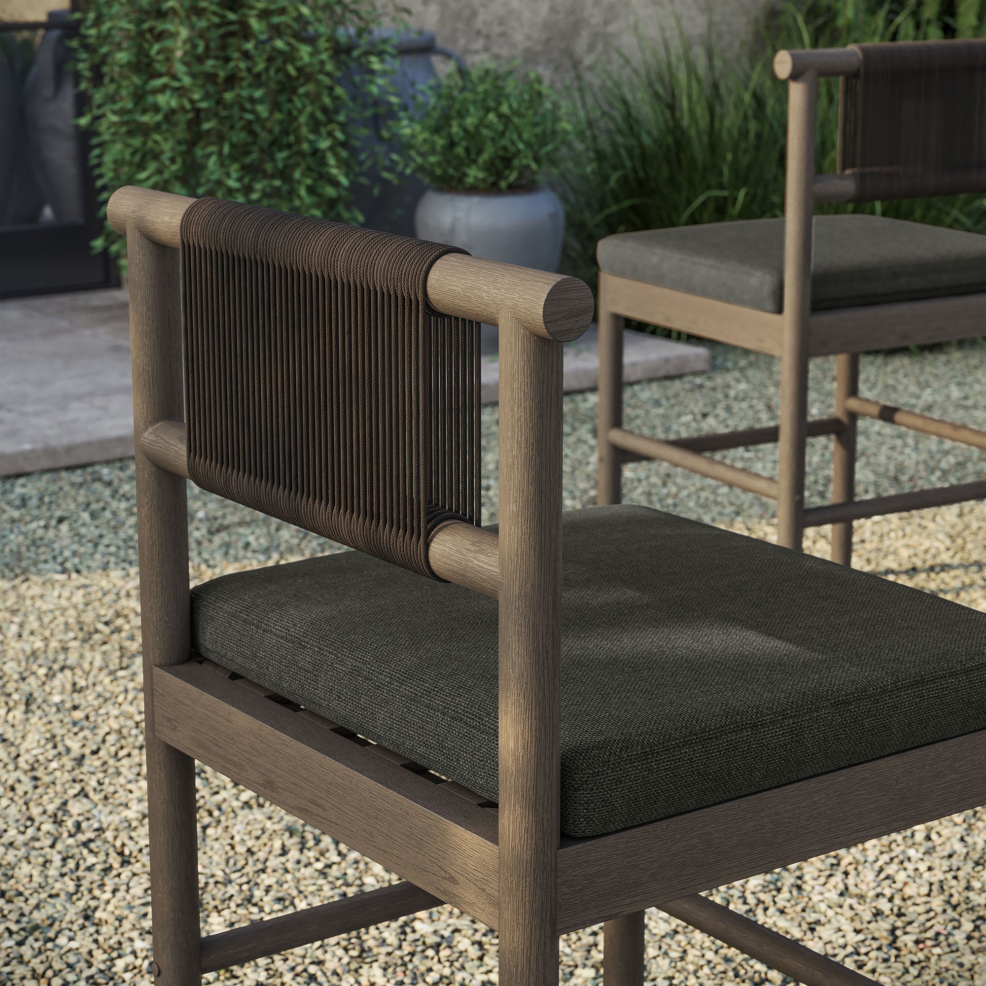 Modway EEI-7627 Eleni Outdoor Patio Teak Wood Counter Stools Set of 2
