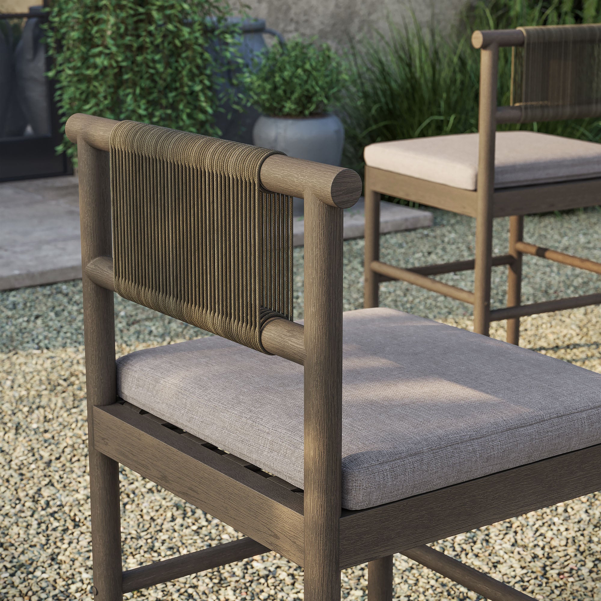 Modway EEI-7627 Eleni Outdoor Patio Teak Wood Counter Stools Set of 2