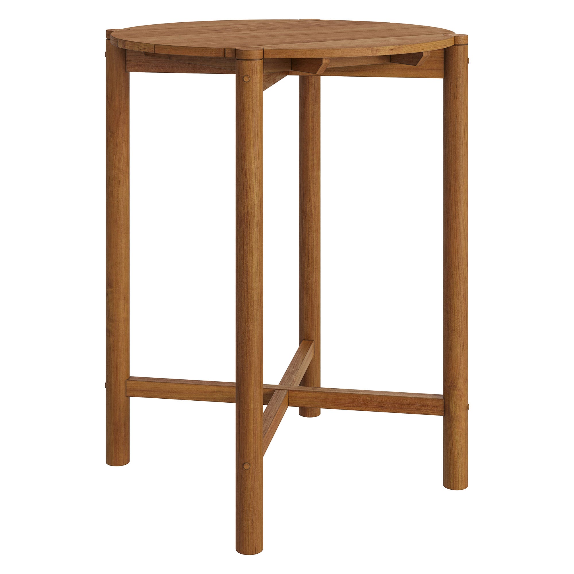 Modway EEI-7628 Eleni Round 35 Inch Outdoor Patio Teak Wood Round Bar Table
