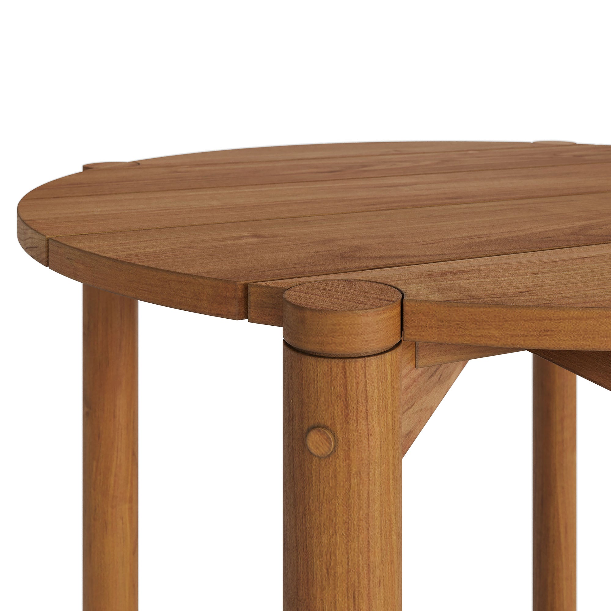 Modway EEI-7628 Eleni Round 35 Inch Outdoor Patio Teak Wood Round Bar Table
