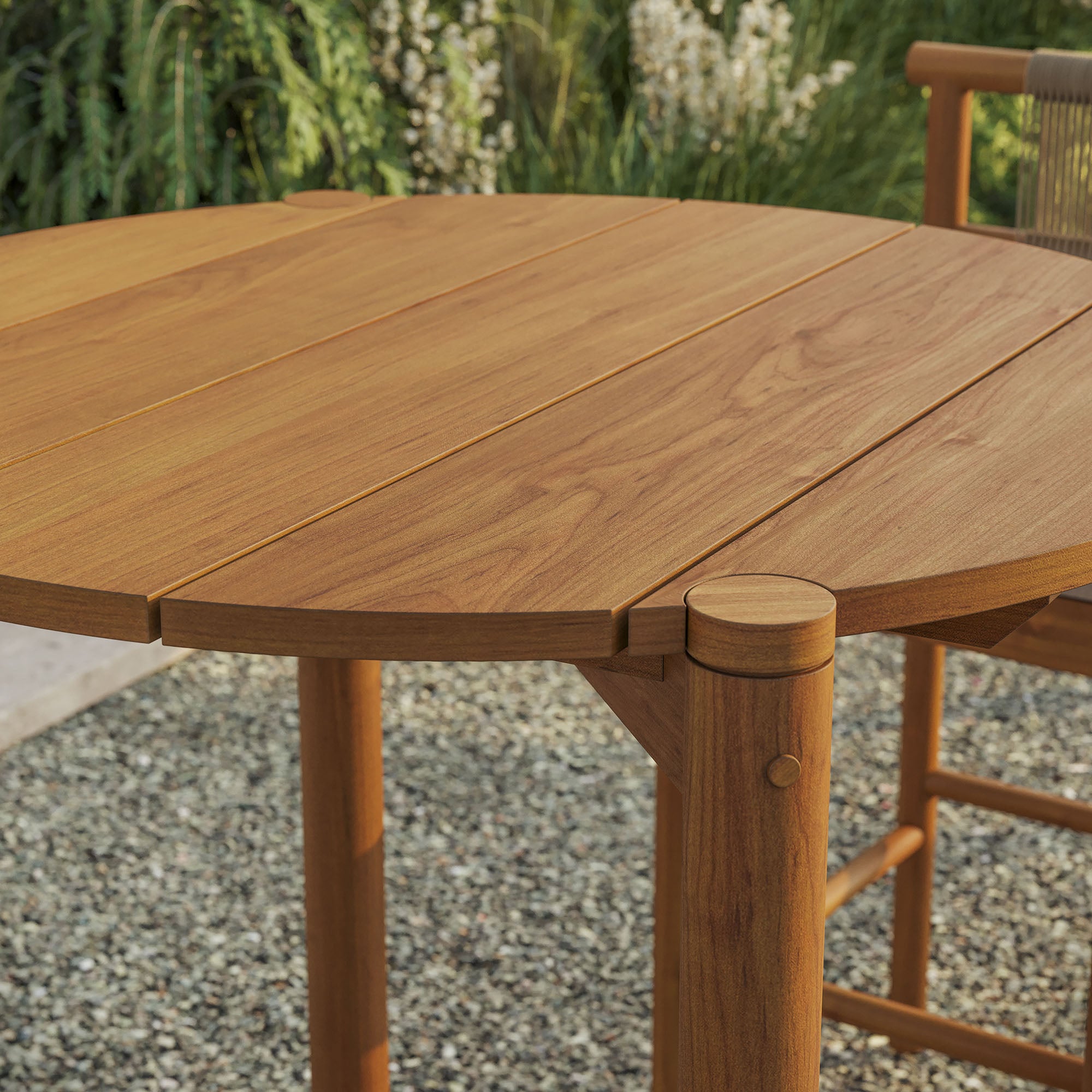 Modway EEI-7628 Eleni Round 35 Inch Outdoor Patio Teak Wood Round Bar Table