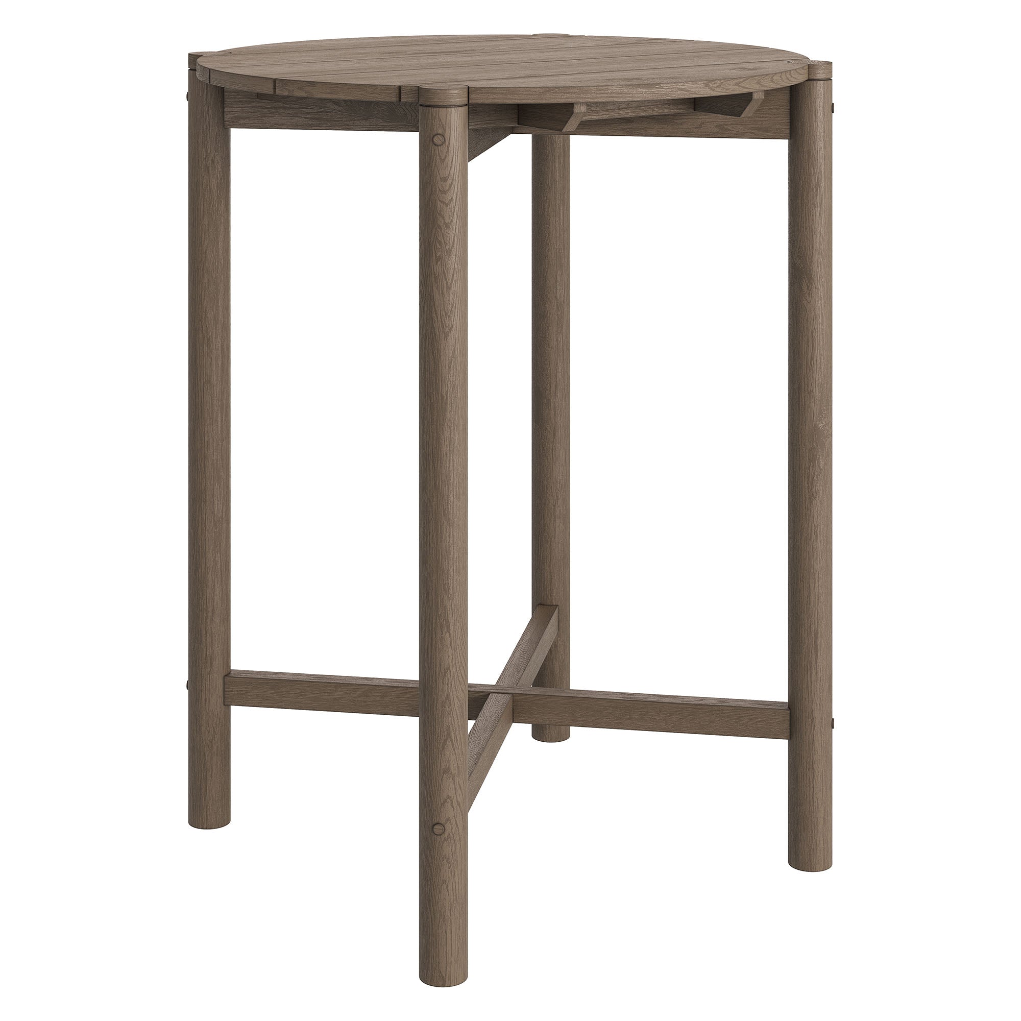 Modway EEI-7628 Eleni Round 35 Inch Outdoor Patio Teak Wood Round Bar Table