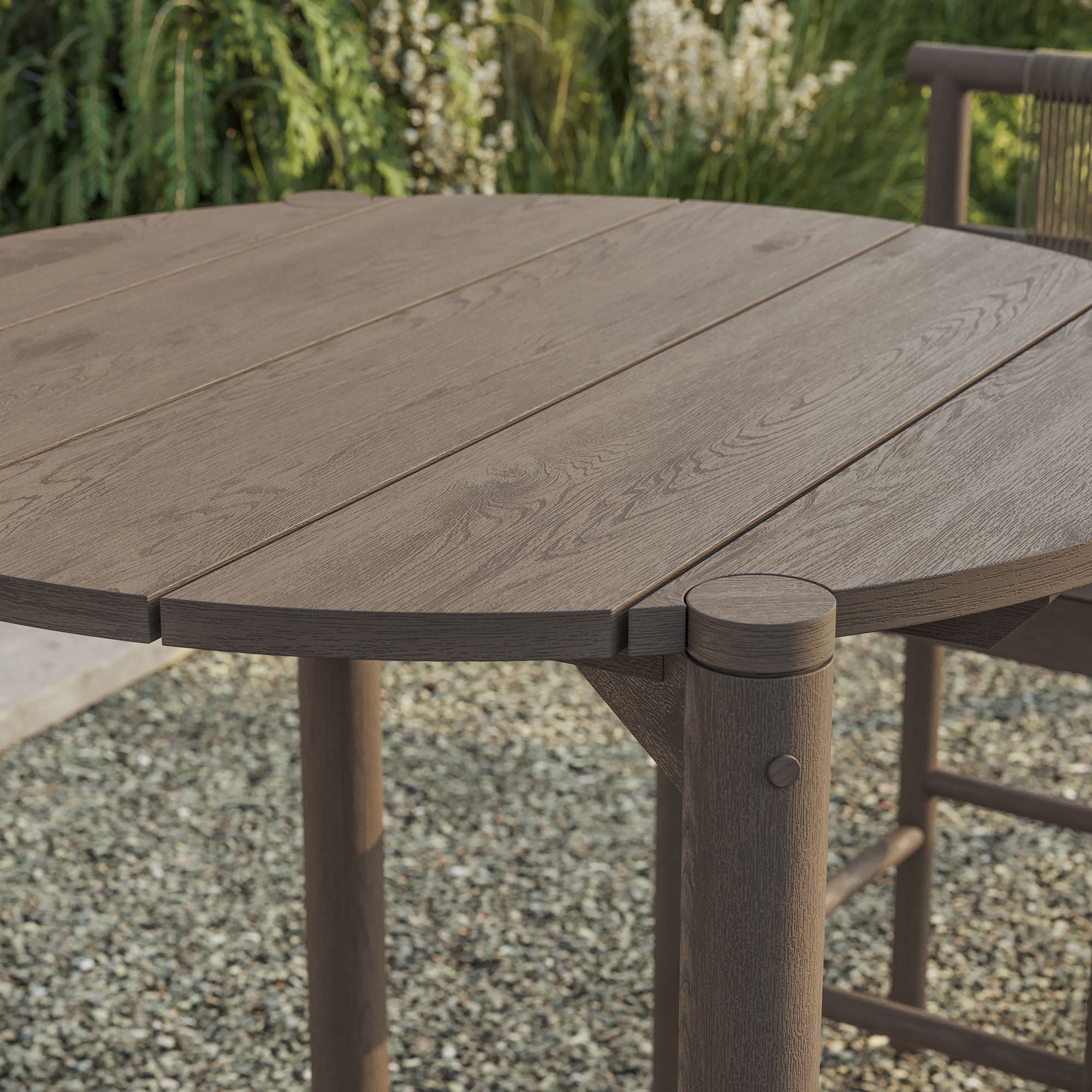 Modway EEI-7628 Eleni Round 35 Inch Outdoor Patio Teak Wood Round Bar Table