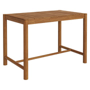 Modway EEI-7629 Eleni Rectangle 56-Inch Outdoor Patio Teak Wood Rectangular Bar Table
