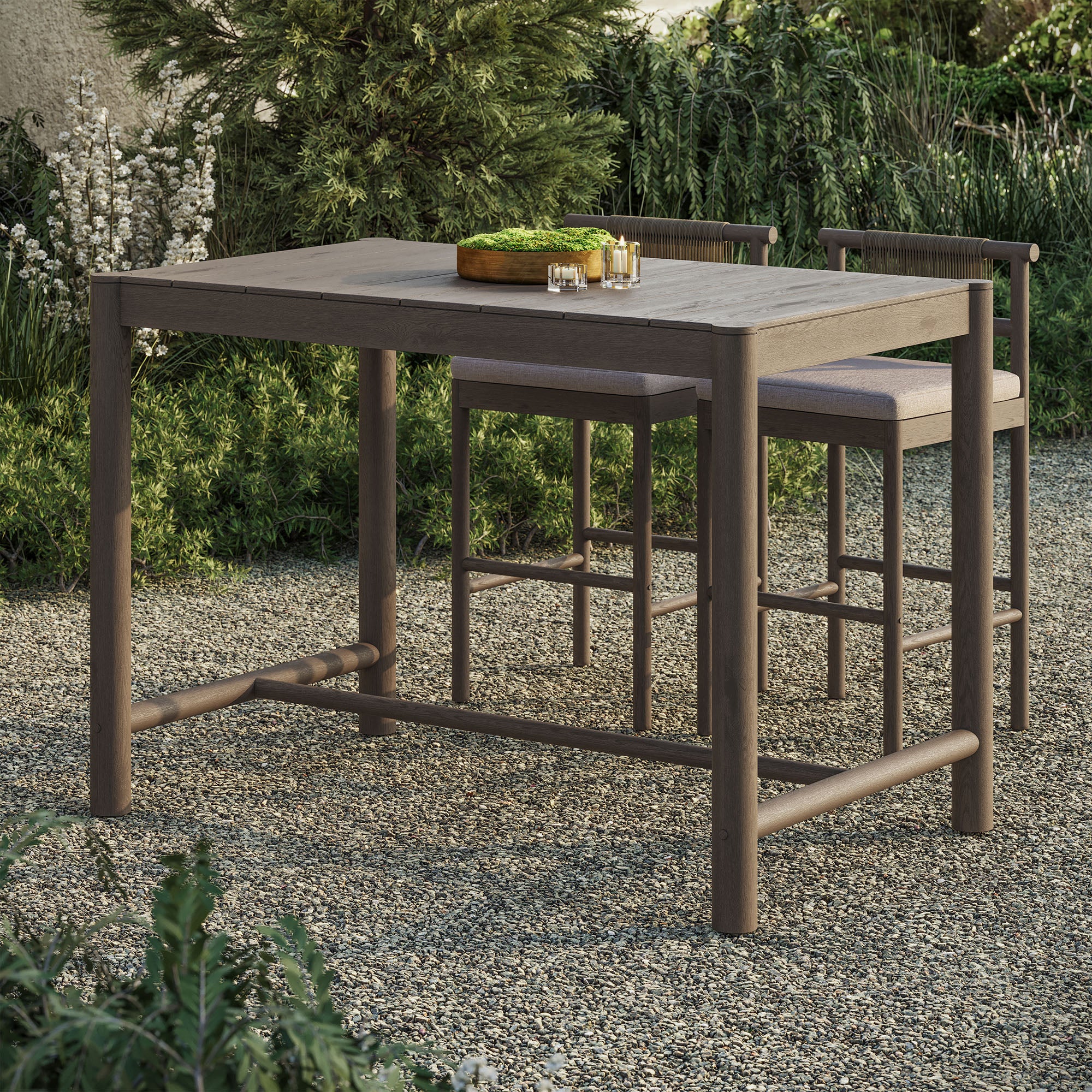 Modway EEI-7629 Eleni Rectangle 56-Inch Outdoor Patio Teak Wood Rectangular Bar Table