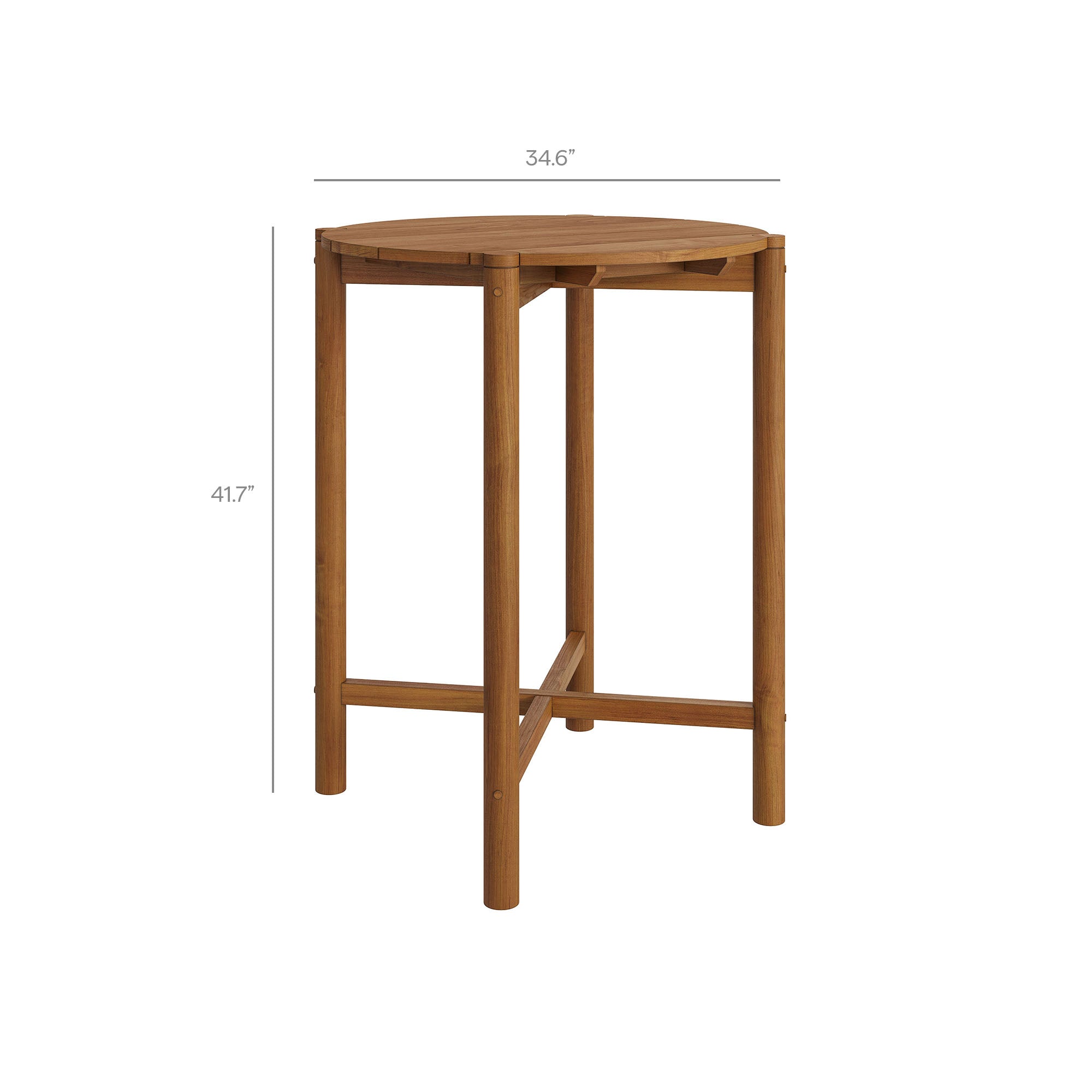Modway EEI-7630 Eleni 3-Piece Outdoor Patio Teak Wood Bar Set
