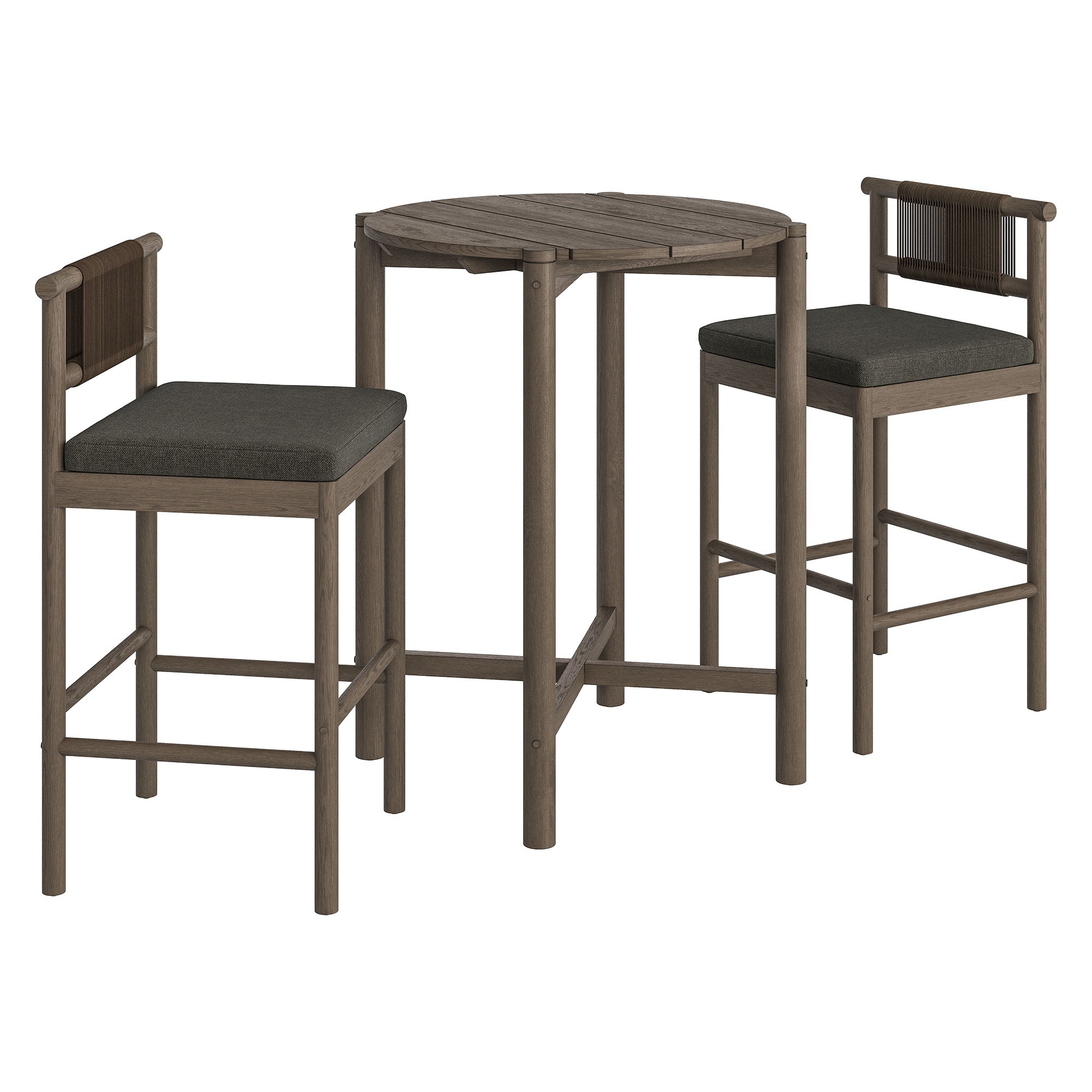 Modway EEI-7630 Eleni 3-Piece Outdoor Patio Teak Wood Bar Set