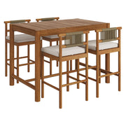 Modway EEI-7631 Eleni 5-Piece Outdoor Patio Teak Wood Bar Set