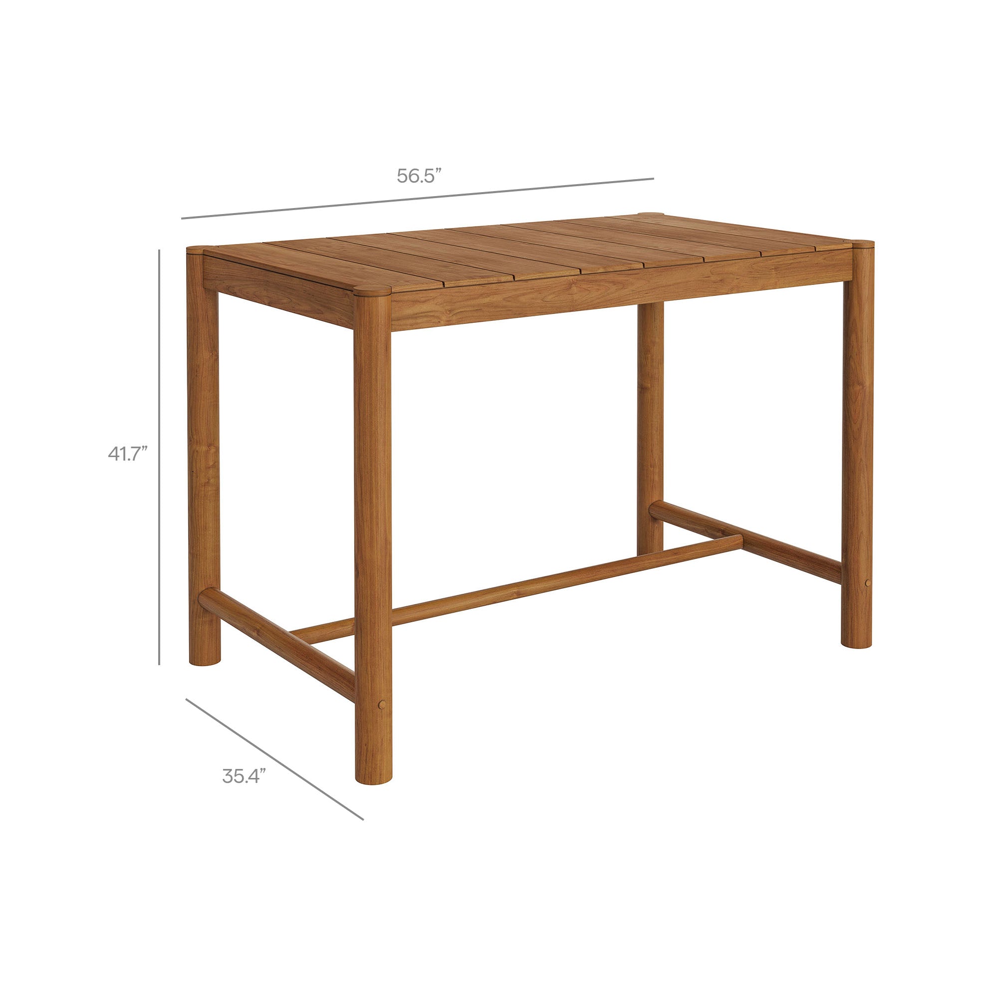 Modway EEI-7631 Eleni 5-Piece Outdoor Patio Teak Wood Bar Set