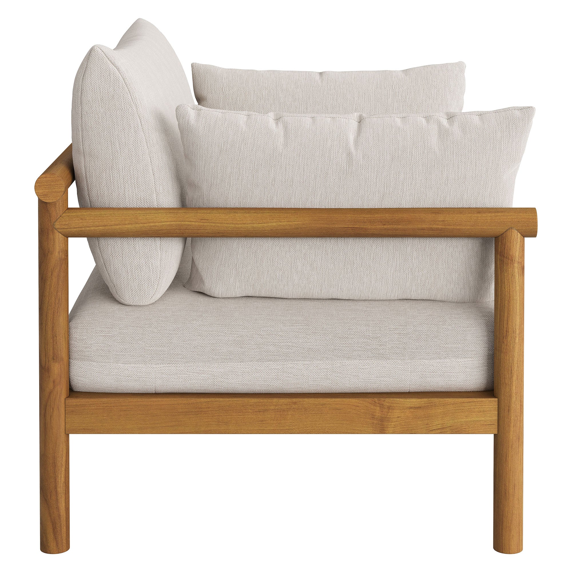 Modway Eleni 2-Piece Outdoor Patio Teak Wood Armchair and Ottoman Set EEI-7658