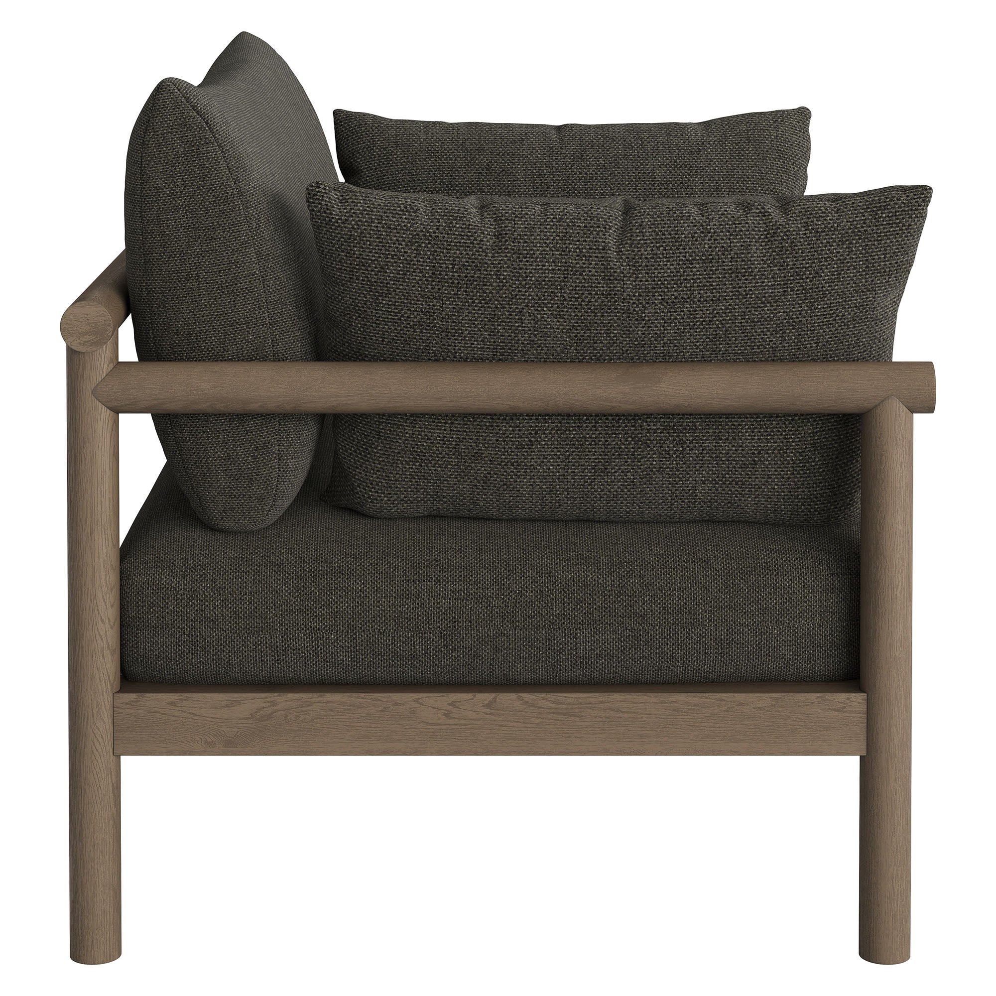 Modway Eleni 2-Piece Outdoor Patio Teak Wood Armchair and Ottoman Set EEI-7658