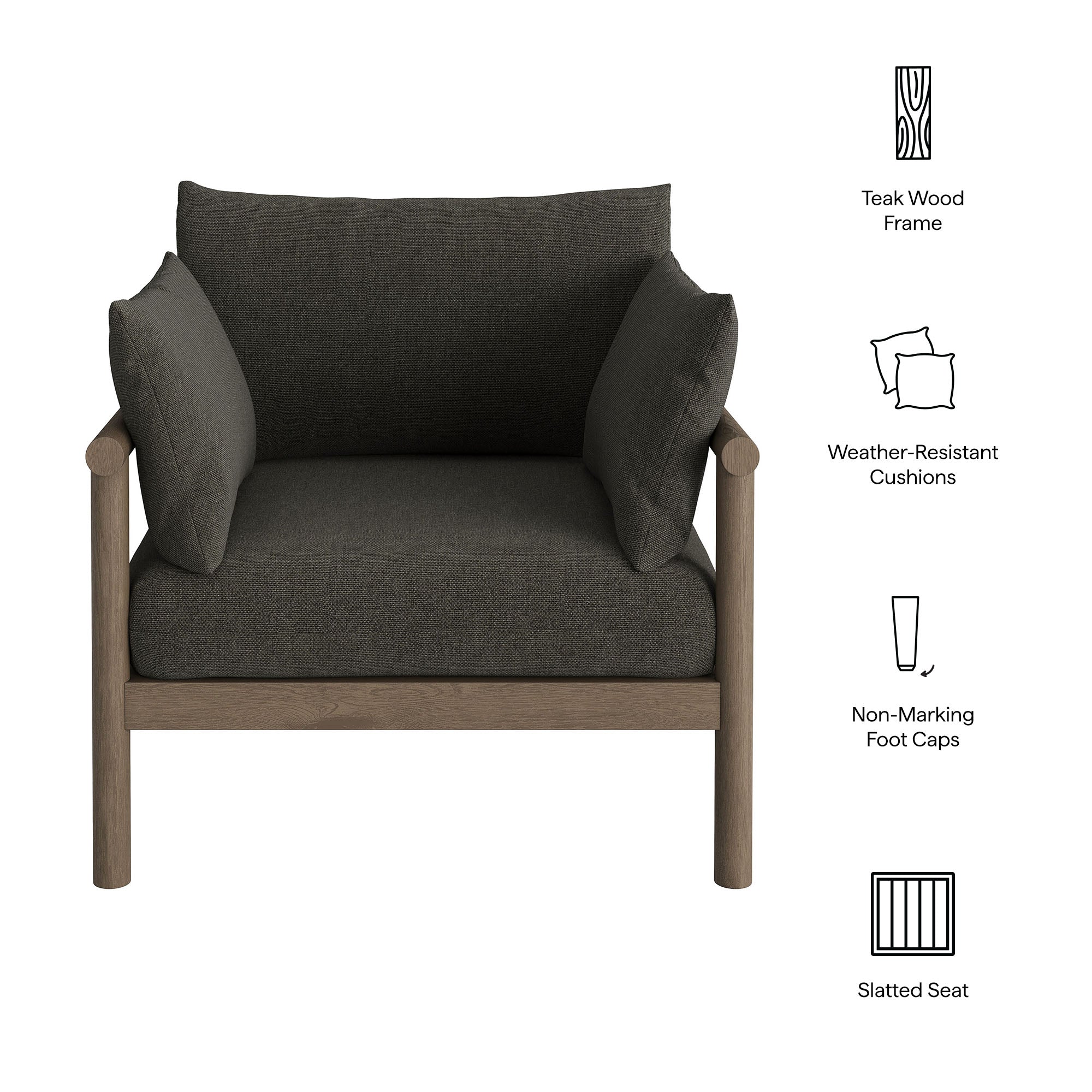 Modway Eleni Outdoor Patio Teak Wood Armchair EEI-7653
