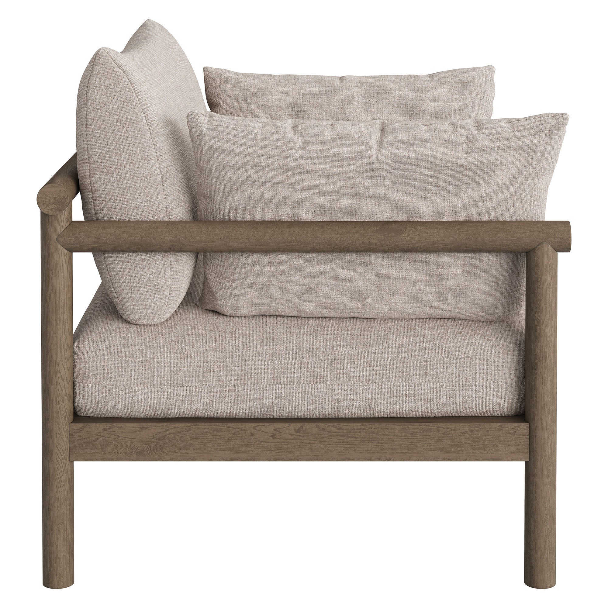 Modway Eleni 2-Piece Outdoor Patio Teak Wood Armchair and Ottoman Set EEI-7658
