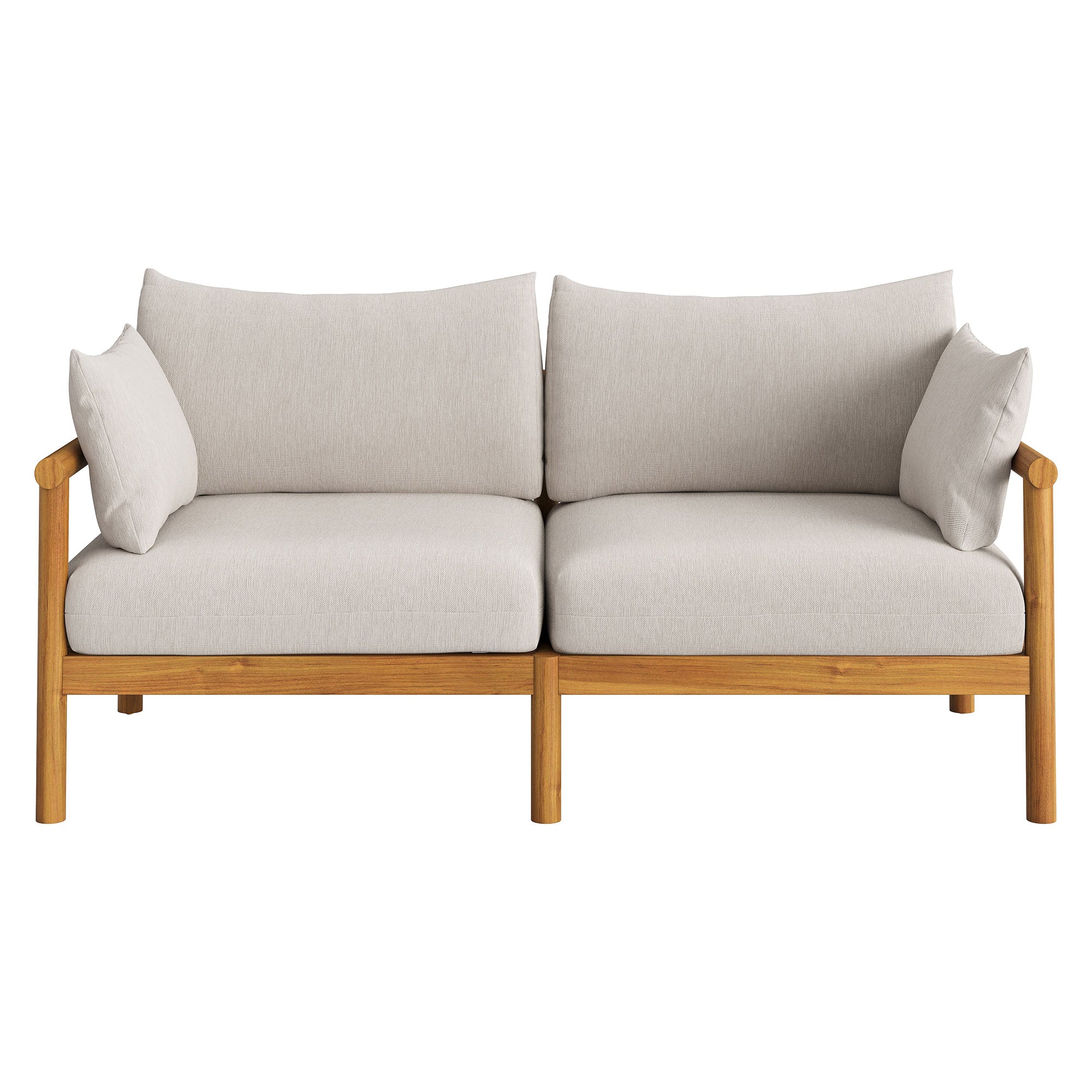 Modway Eleni 4-Piece Outdoor Patio Teak Wood Sofa Set EEI-7661