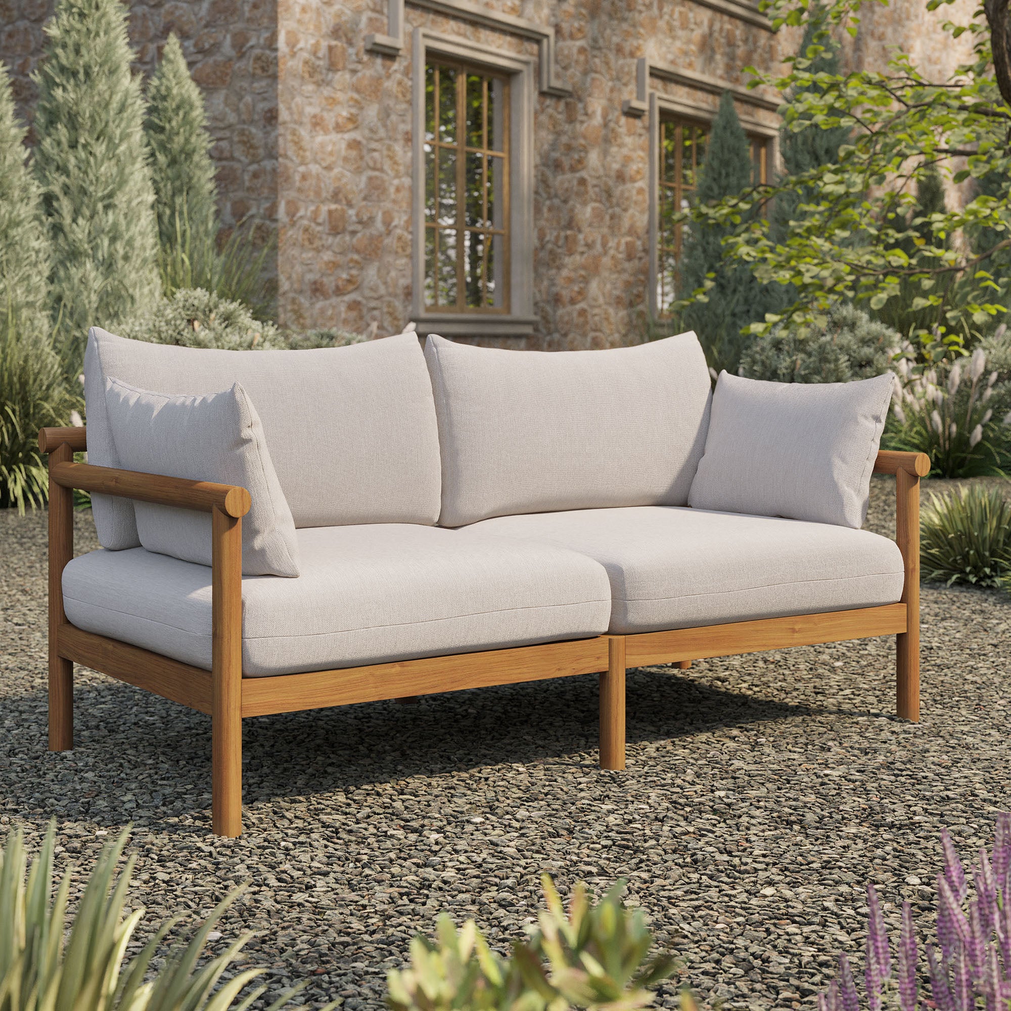 Modway Eleni Outdoor Patio Teak Wood Loveseat EEI-7654