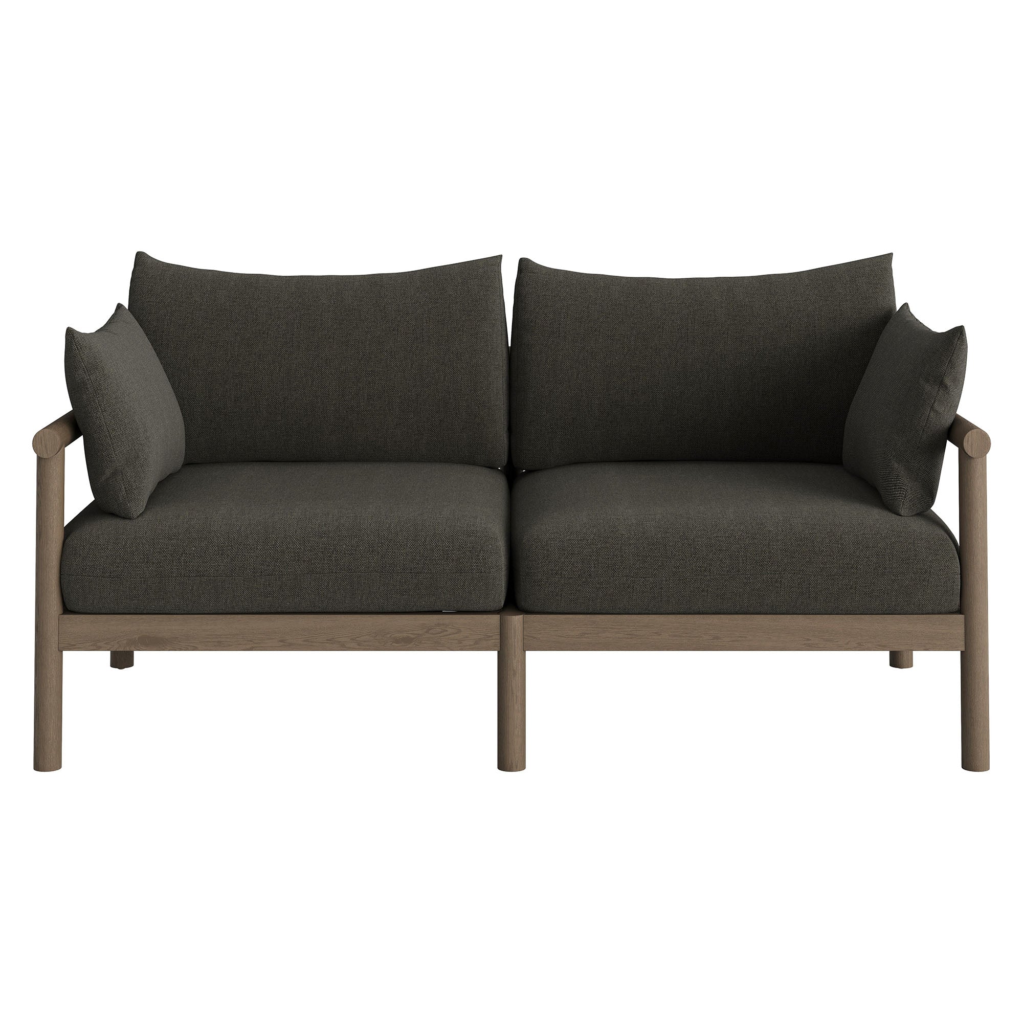 Modway Eleni 2-Piece Outdoor Patio Teak Wood Loveseat with Ottoman Set EEI-7662