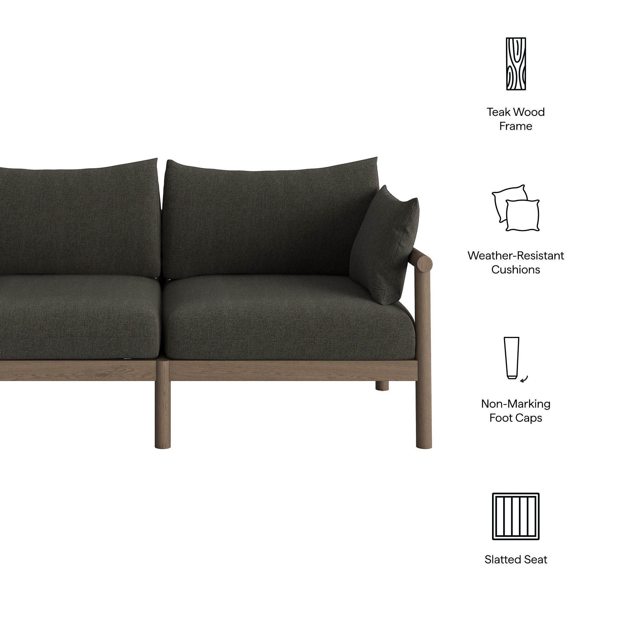 Modway Eleni Outdoor Patio Teak Wood Loveseat EEI-7654
