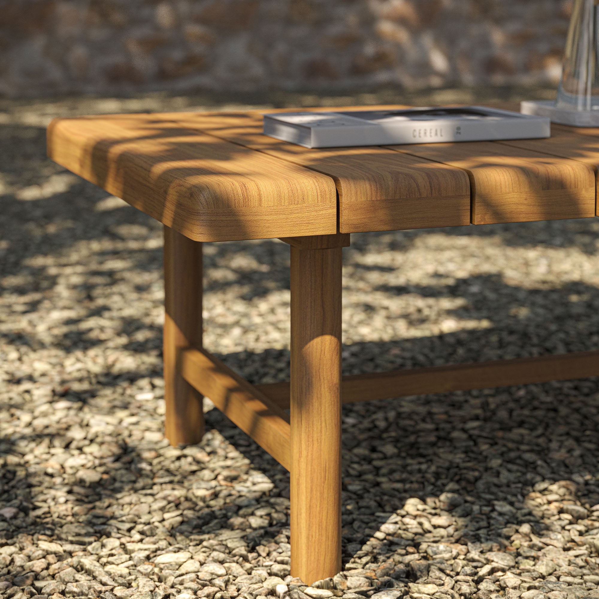 Modway Eleni 41-Inch Outdoor Patio Teak Wood Coffee Table EEI-7655