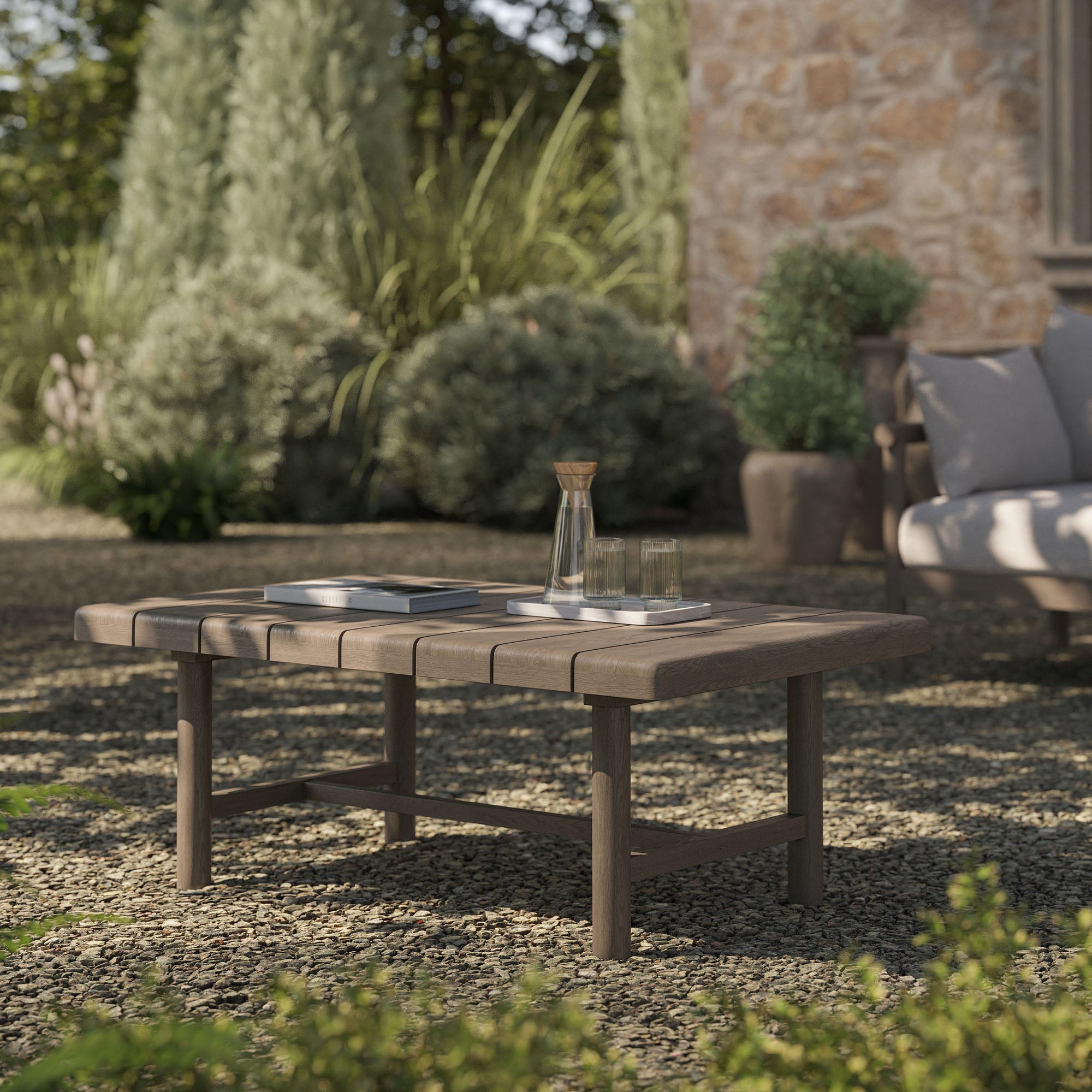 Modway Eleni 41-Inch Outdoor Patio Teak Wood Coffee Table EEI-7655